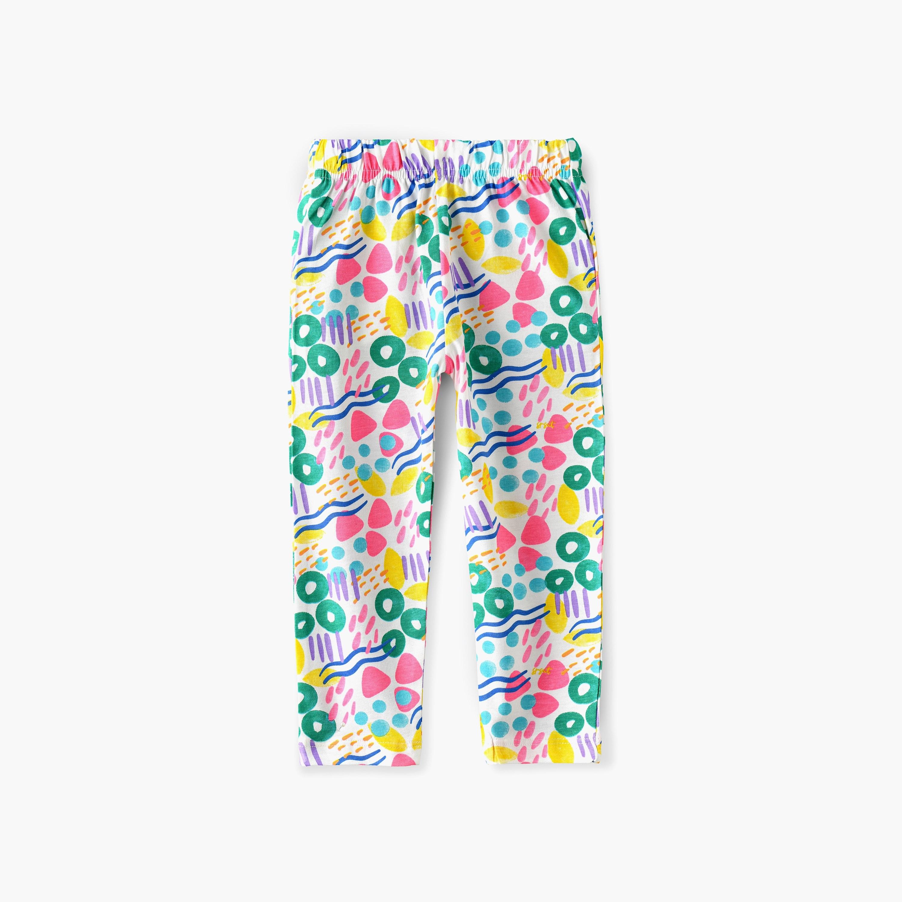 Babyqlo Printed Elasticated Leggings-baby-girls-clothing-bottoms-leggings-image-2