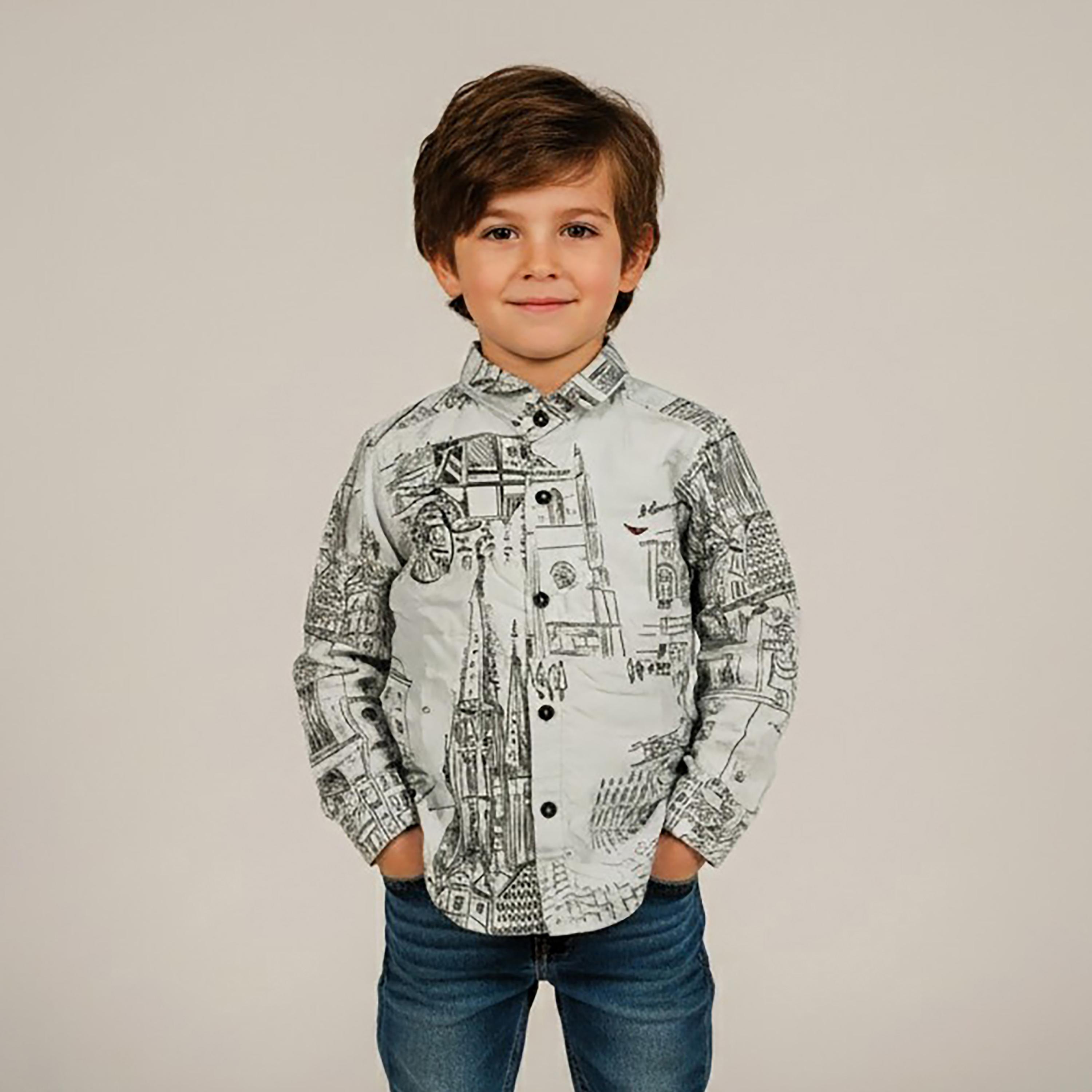 Babyqlo Printed Long Sleeves Casual Shirt-boys-clothing-shirts-image-1