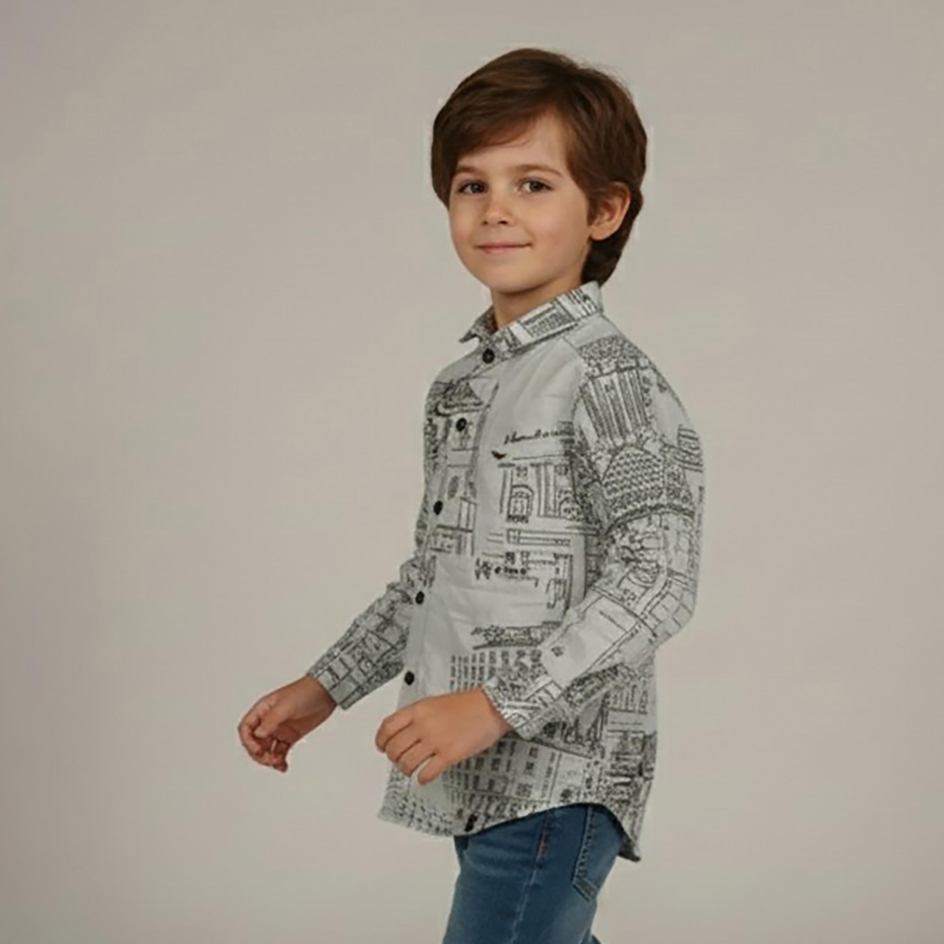 Babyqlo Printed Long Sleeves Casual Shirt-boys-clothing-shirts-image-2