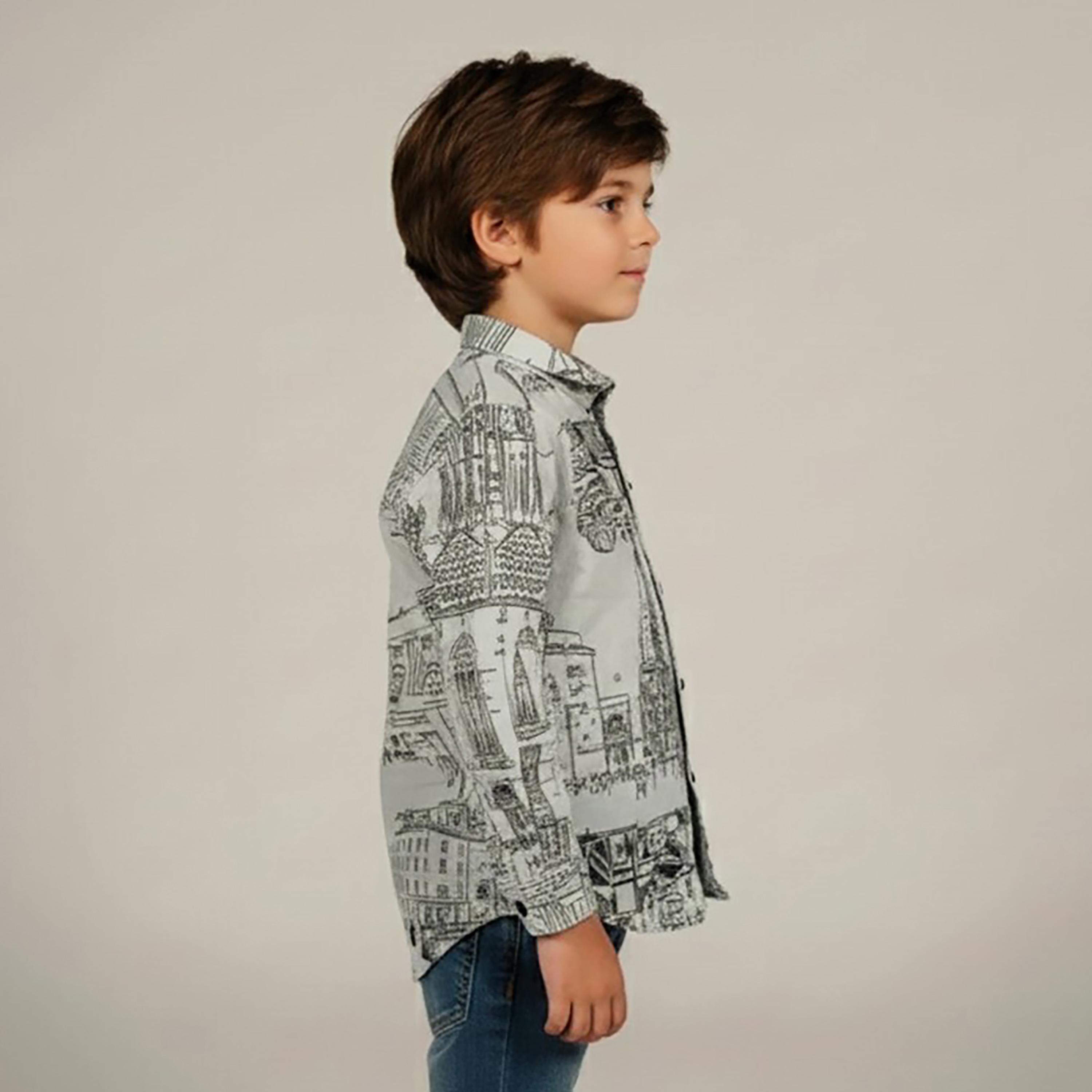 Babyqlo Printed Long Sleeves Casual Shirt-boys-clothing-shirts-image-3