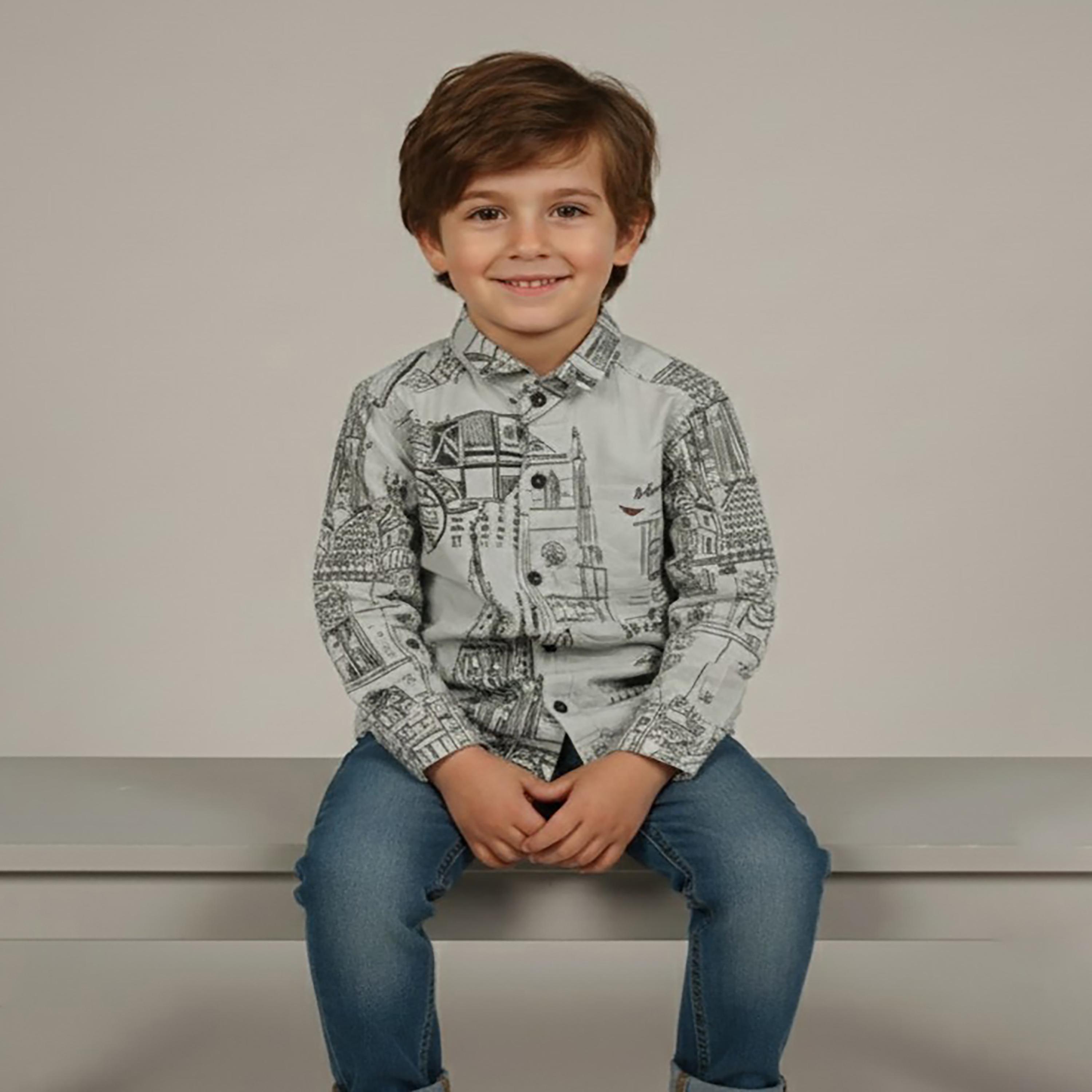 Babyqlo Printed Long Sleeves Casual Shirt-boys-clothing-shirts-image-5