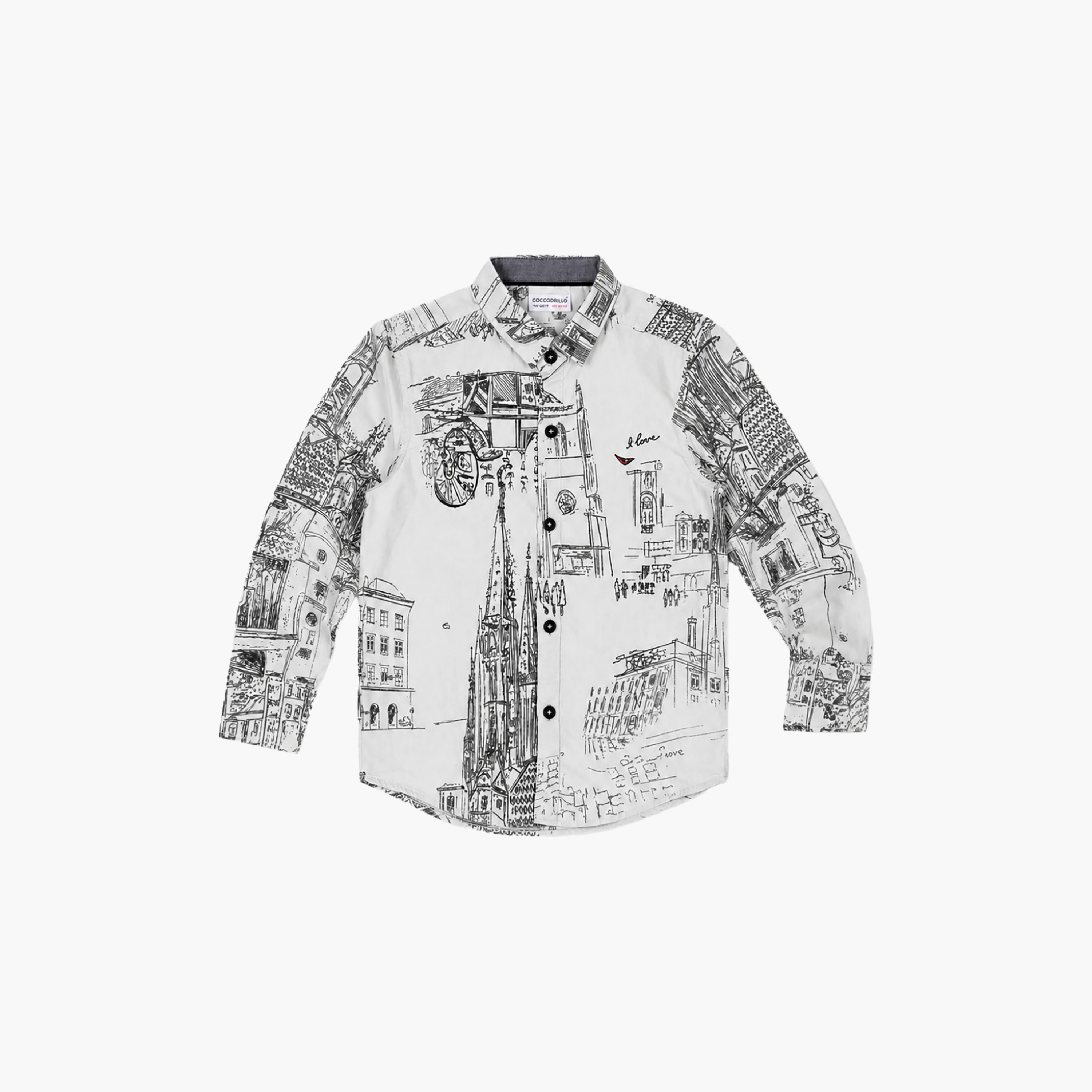 Babyqlo Printed Long Sleeves Casual Shirt-boys-clothing-shirts-image-7