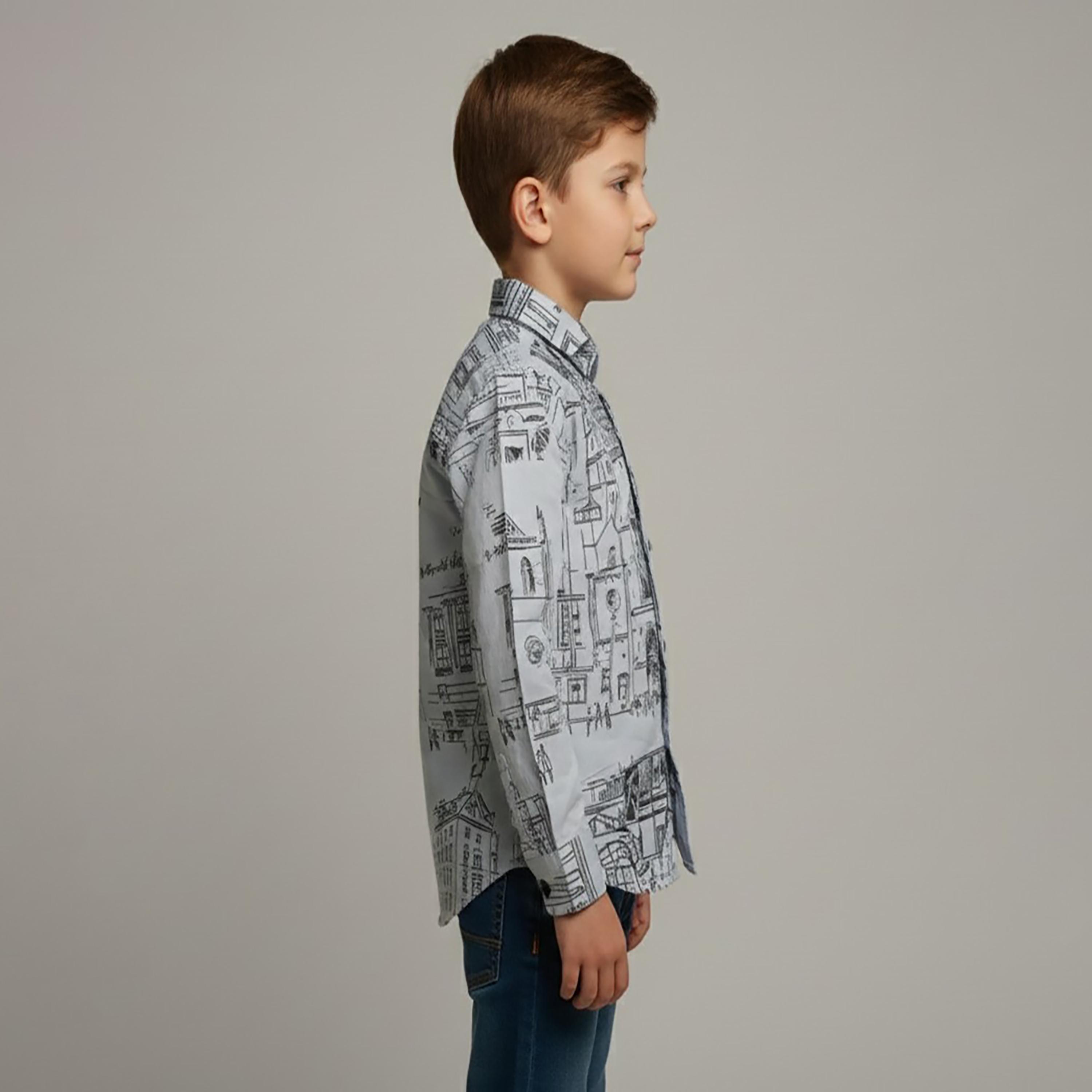 Babyqlo Printed Long Sleeves Casual Shirt-boys-clothing-shirts-image-2