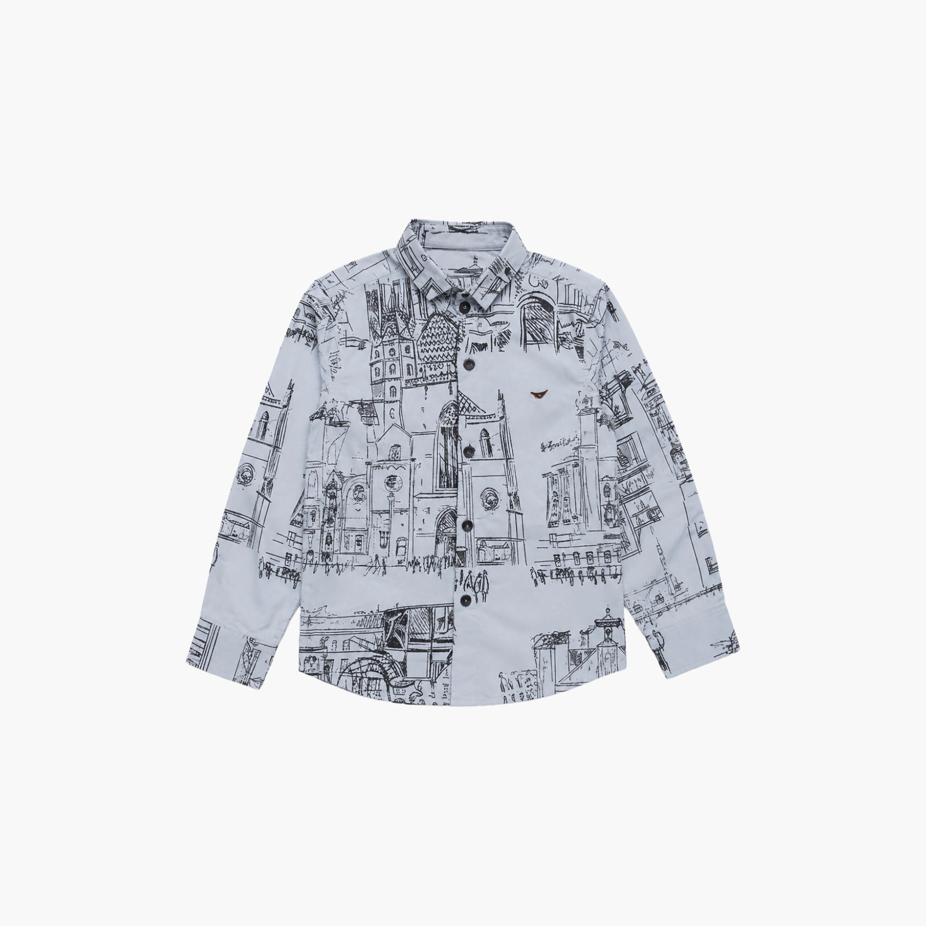 Babyqlo Printed Long Sleeves Casual Shirt-boys-clothing-shirts-image-7