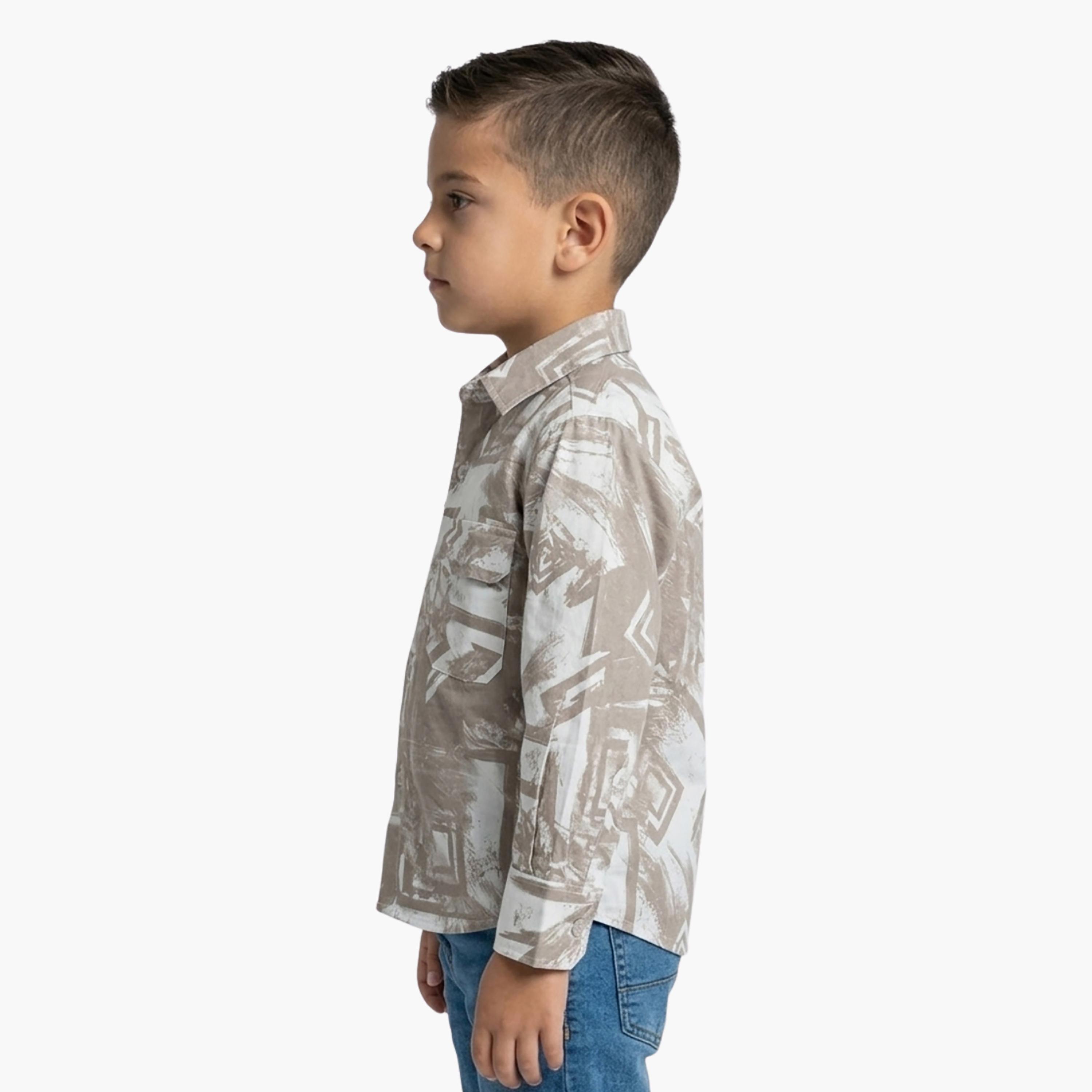 Babyqlo Abstract Long Sleeves Casual Shirt-boys-clothing-shirts-image-2