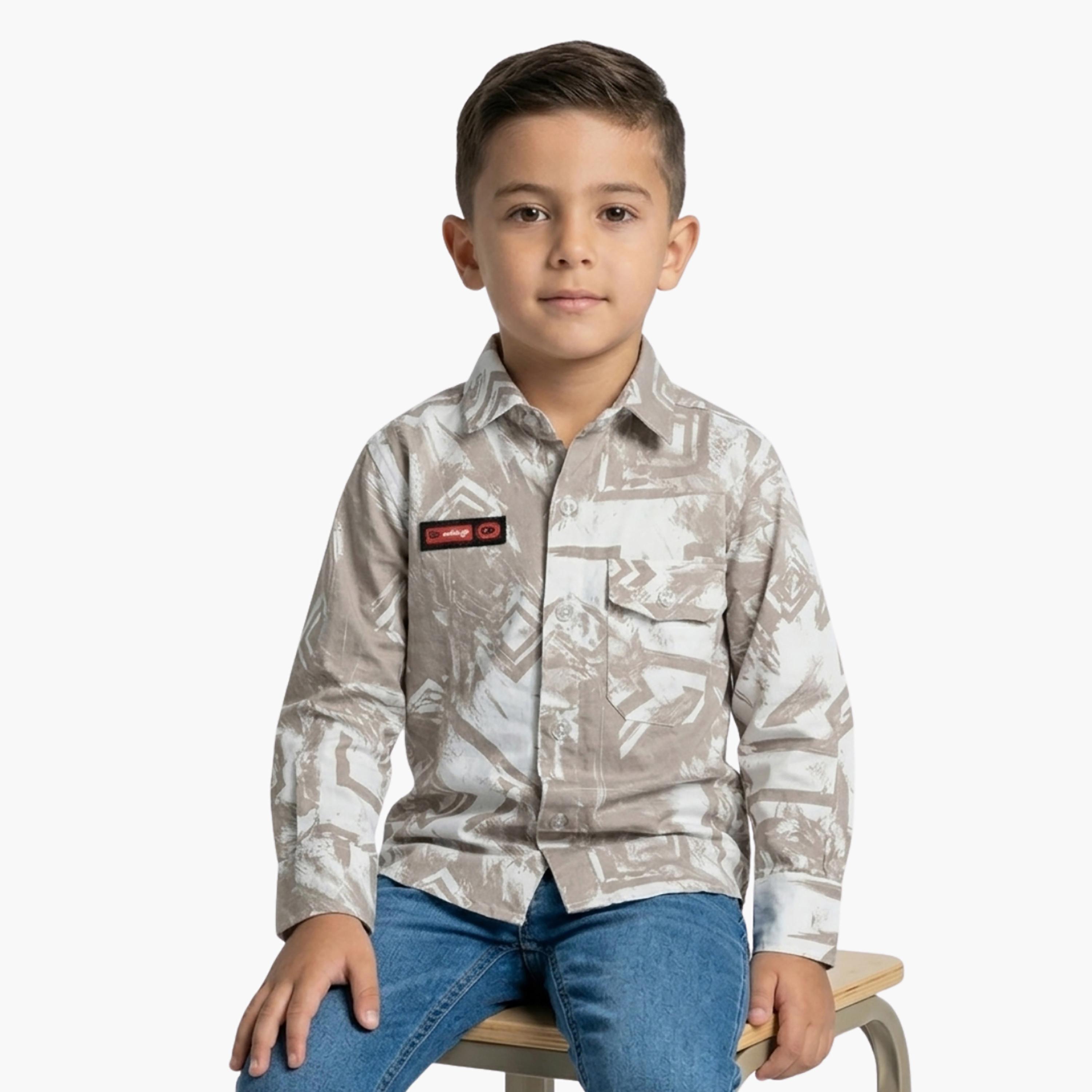 Babyqlo Abstract Long Sleeves Casual Shirt-boys-clothing-shirts-image-4