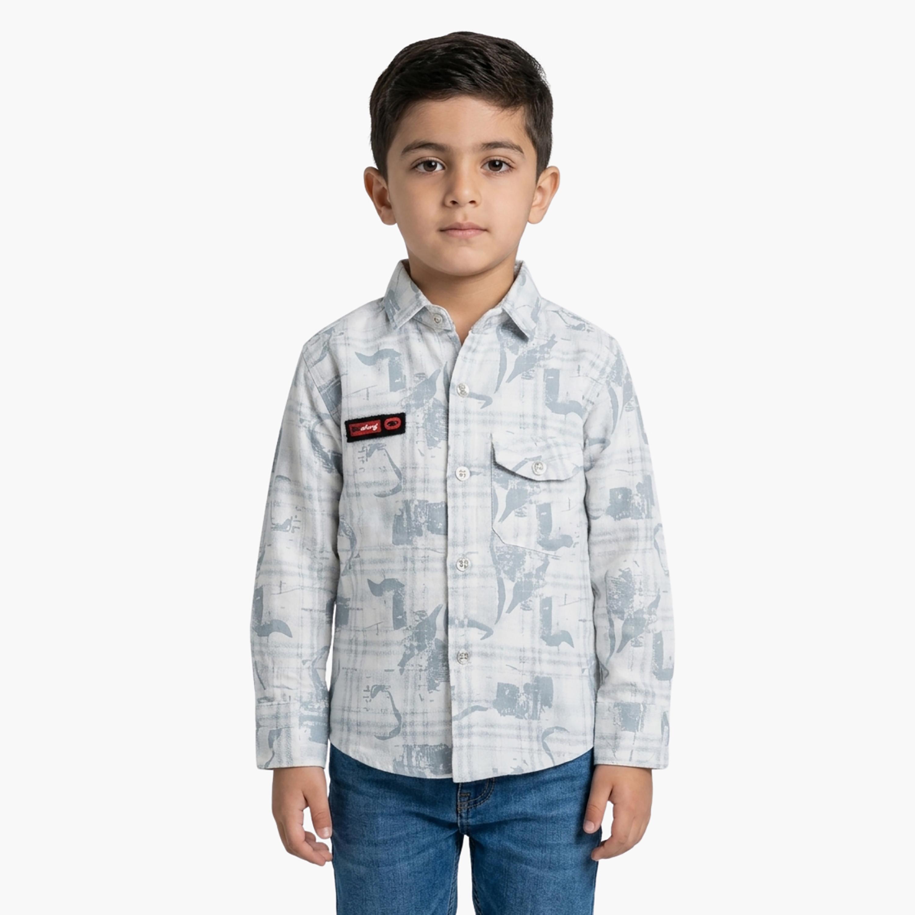 Babyqlo Printed Long Sleeves Casual Shirt-boys-clothing-shirts-image-1