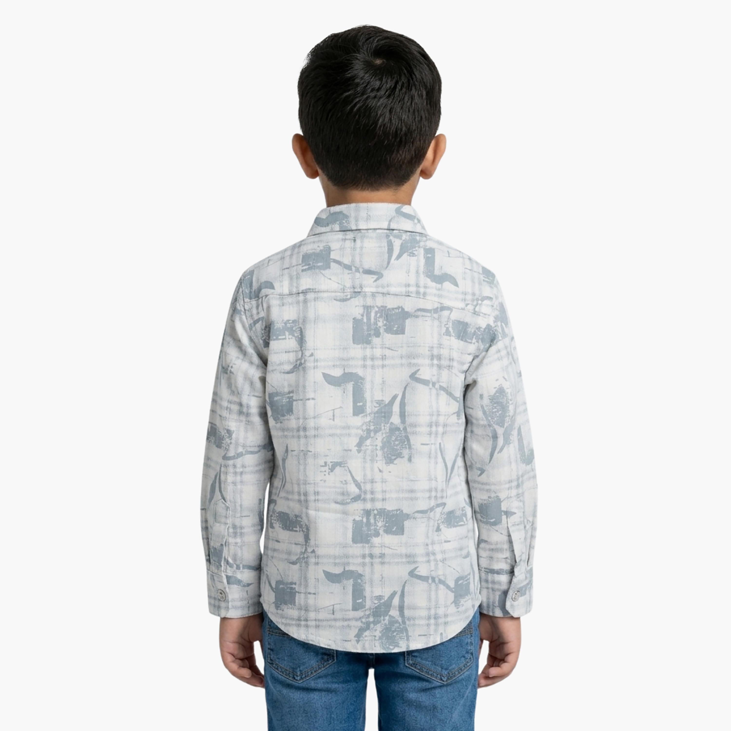 Babyqlo Printed Long Sleeves Casual Shirt-boys-clothing-shirts-image-3