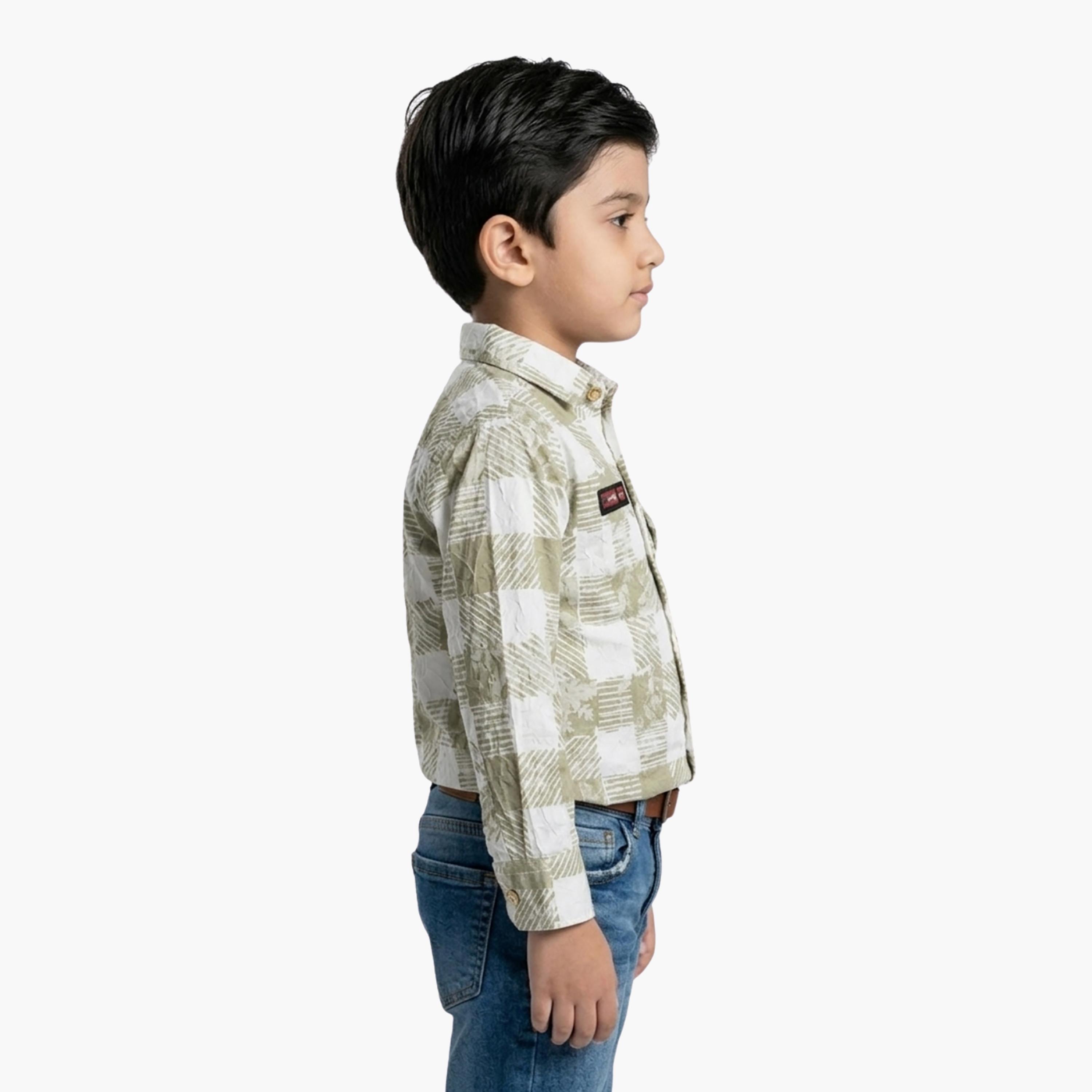 Babyqlo Abstract Print Long Sleeve Pocketed Casual Shirt-boys-clothing-shirts-image-3