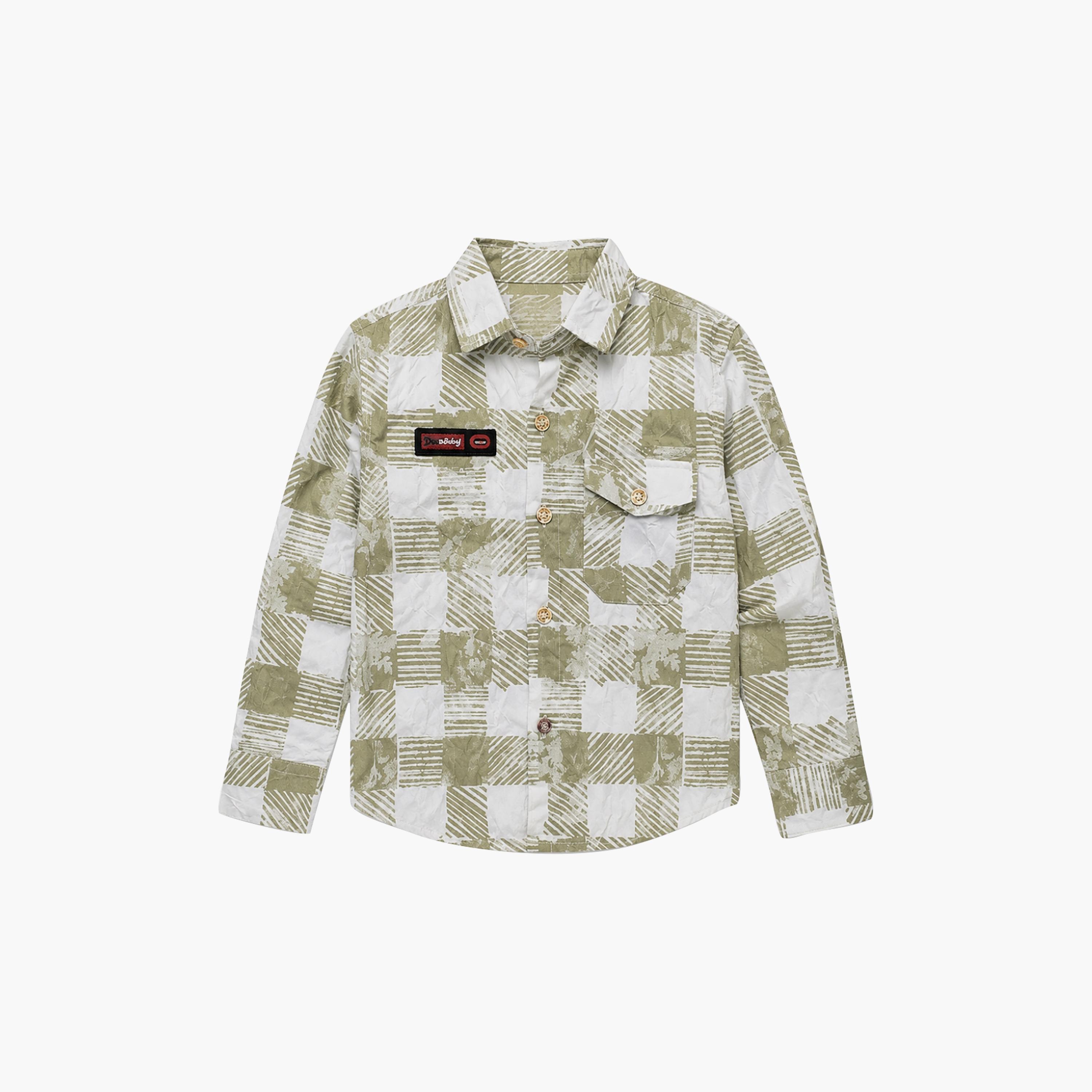 Babyqlo Abstract Print Long Sleeve Pocketed Casual Shirt-boys-clothing-shirts-image-6