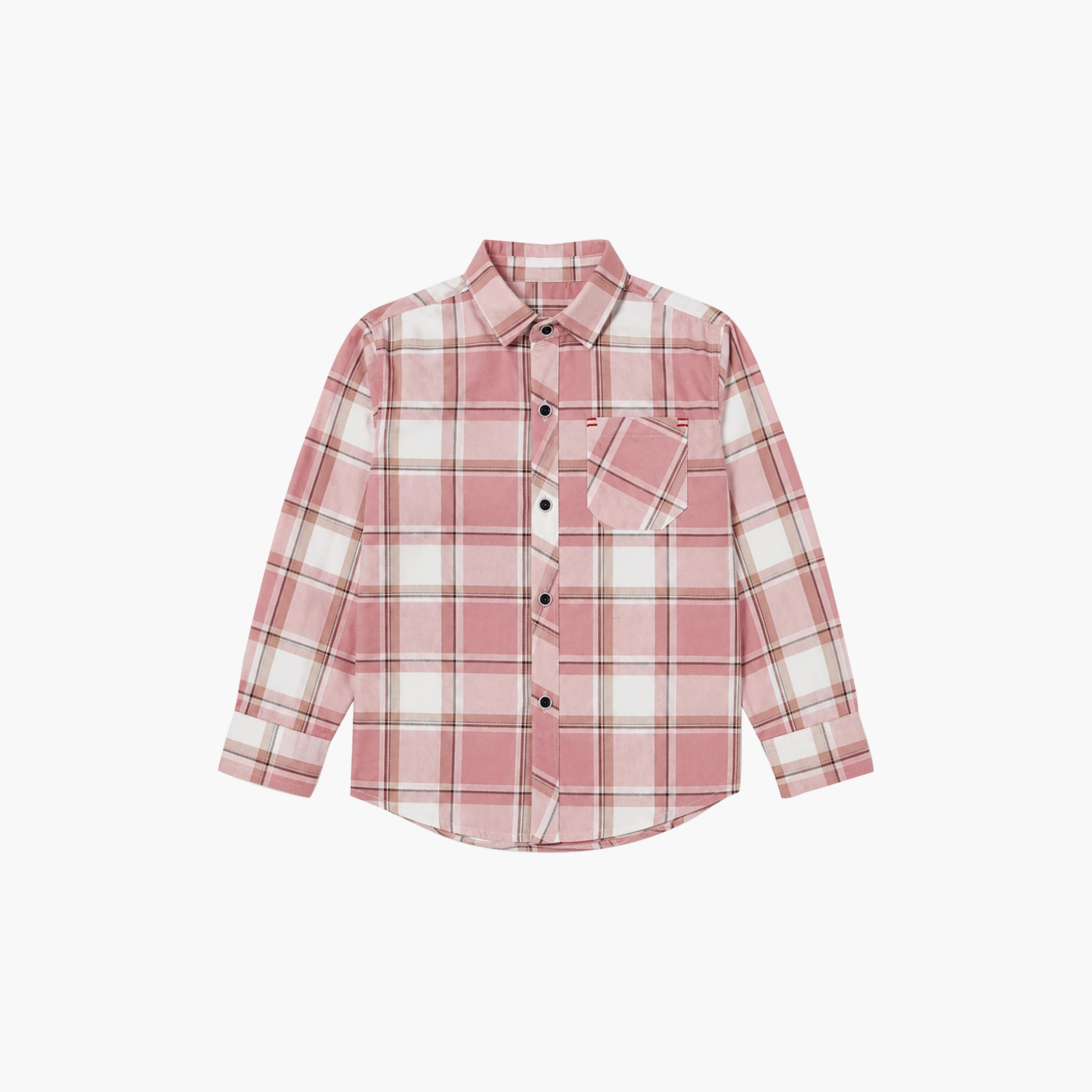 Babyqlo Checked Long Sleeve Pocketed Casual Shirt-boys-clothing-shirts-image-6