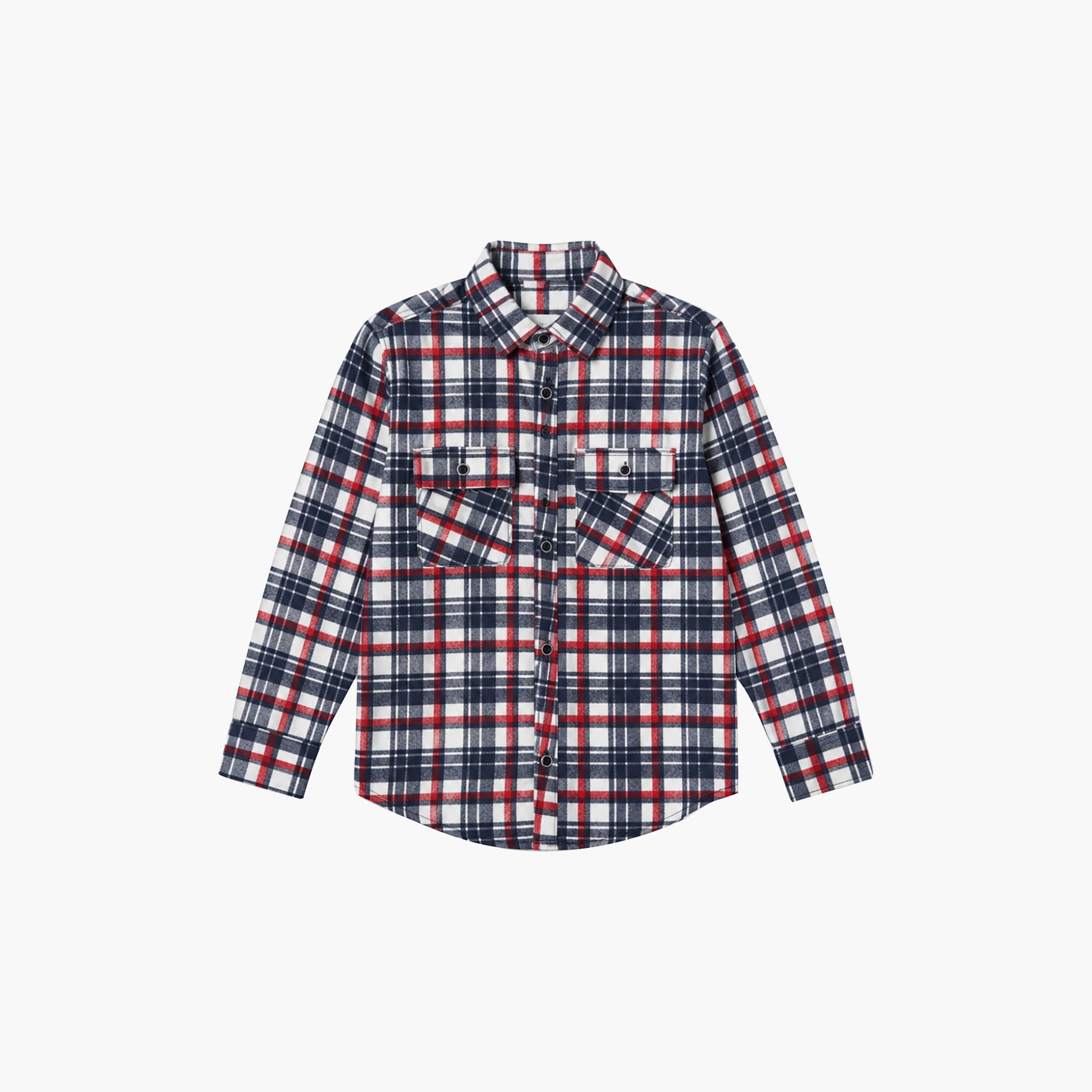 قميص كاجوال بأكمام طويلة وجيب بتصميم كاروهات من بيبي كلو-boys-clothing-shirts-image-6