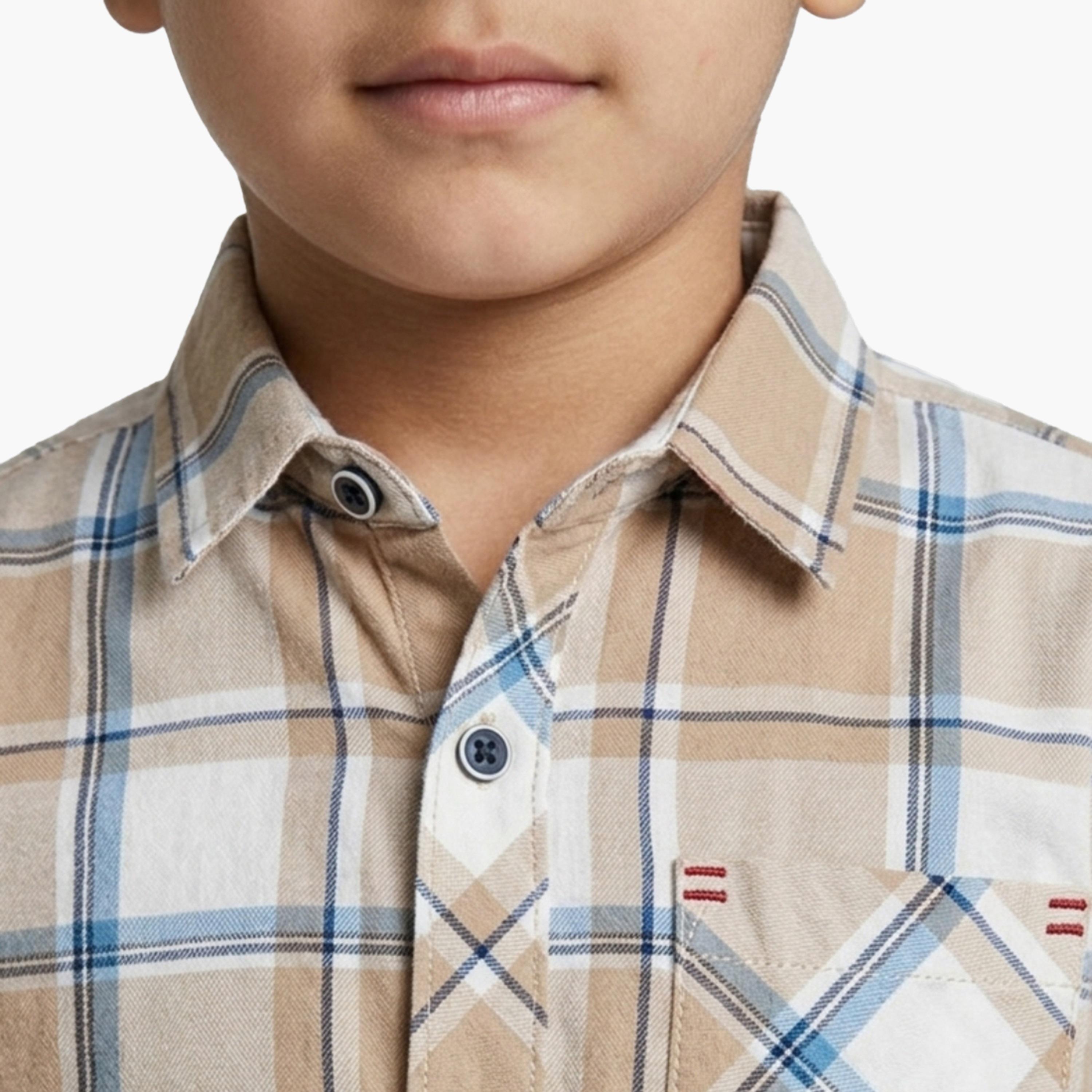 Babyqlo Checked Long Sleeve Pocketed Casual Shirt-boys-clothing-shirts-image-5