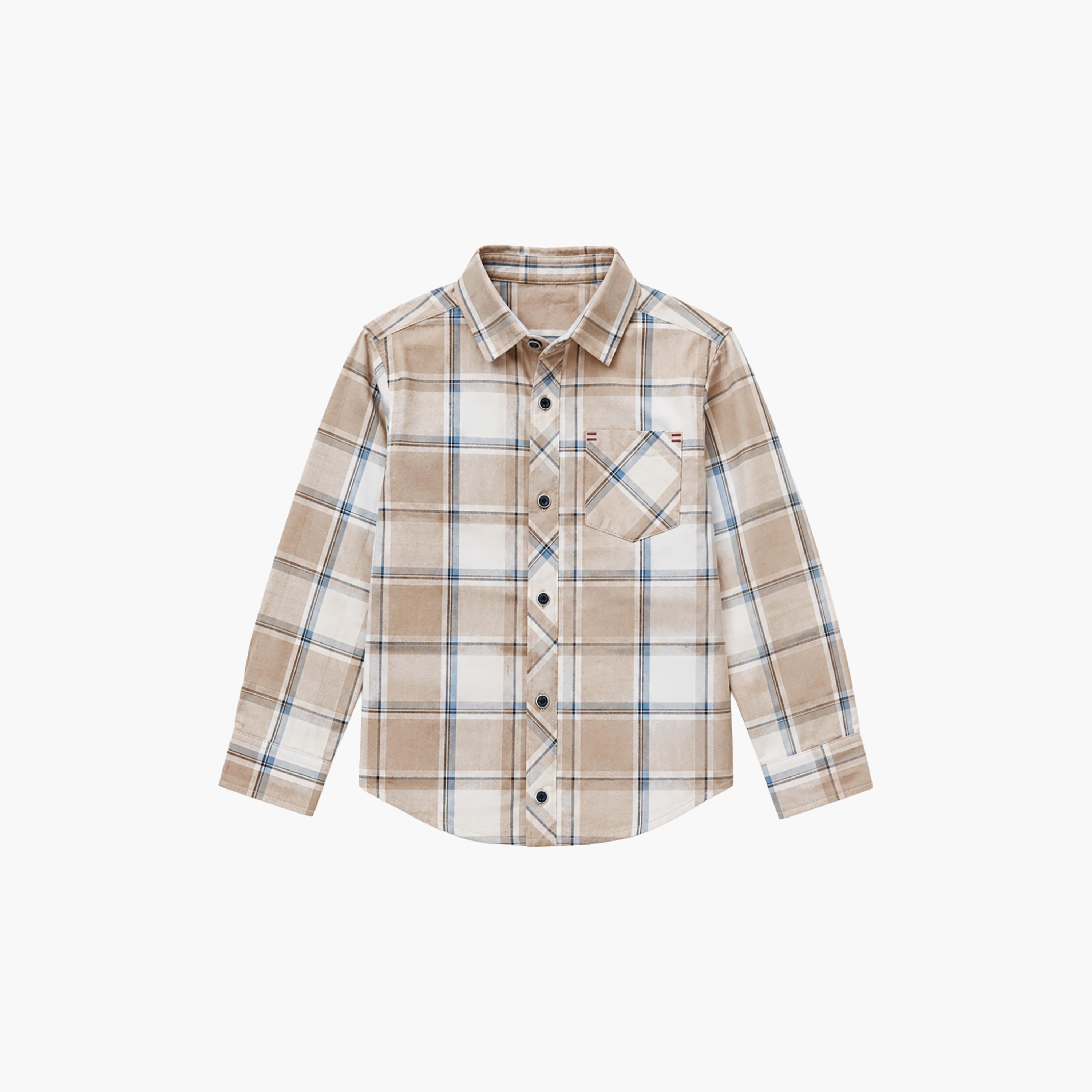 Babyqlo Checked Long Sleeve Pocketed Casual Shirt-boys-clothing-shirts-image-6