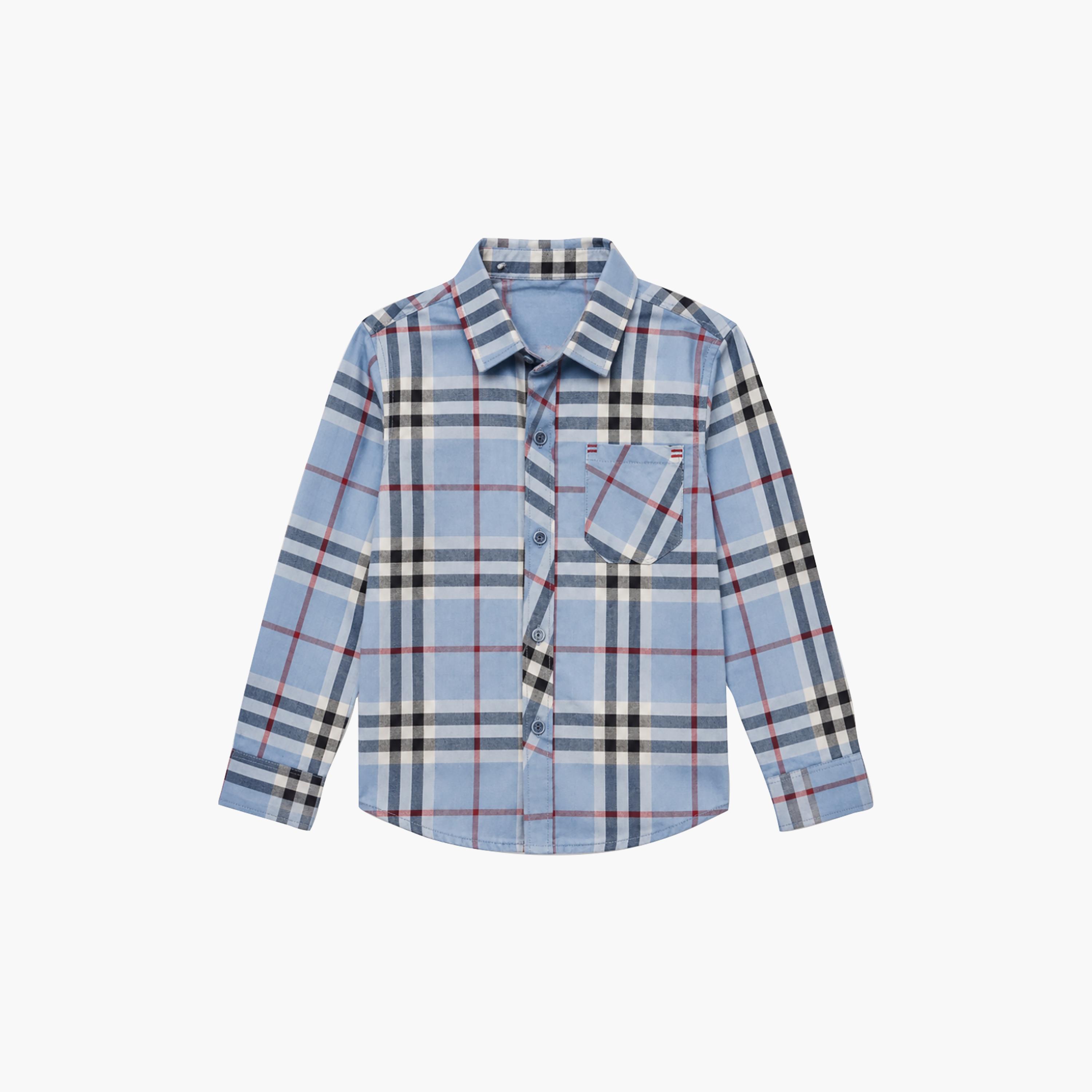 قميص كاجوال بأكمام طويلة وجيب بتصميم كاروهات من بيبي كلو-boys-clothing-shirts-image-6