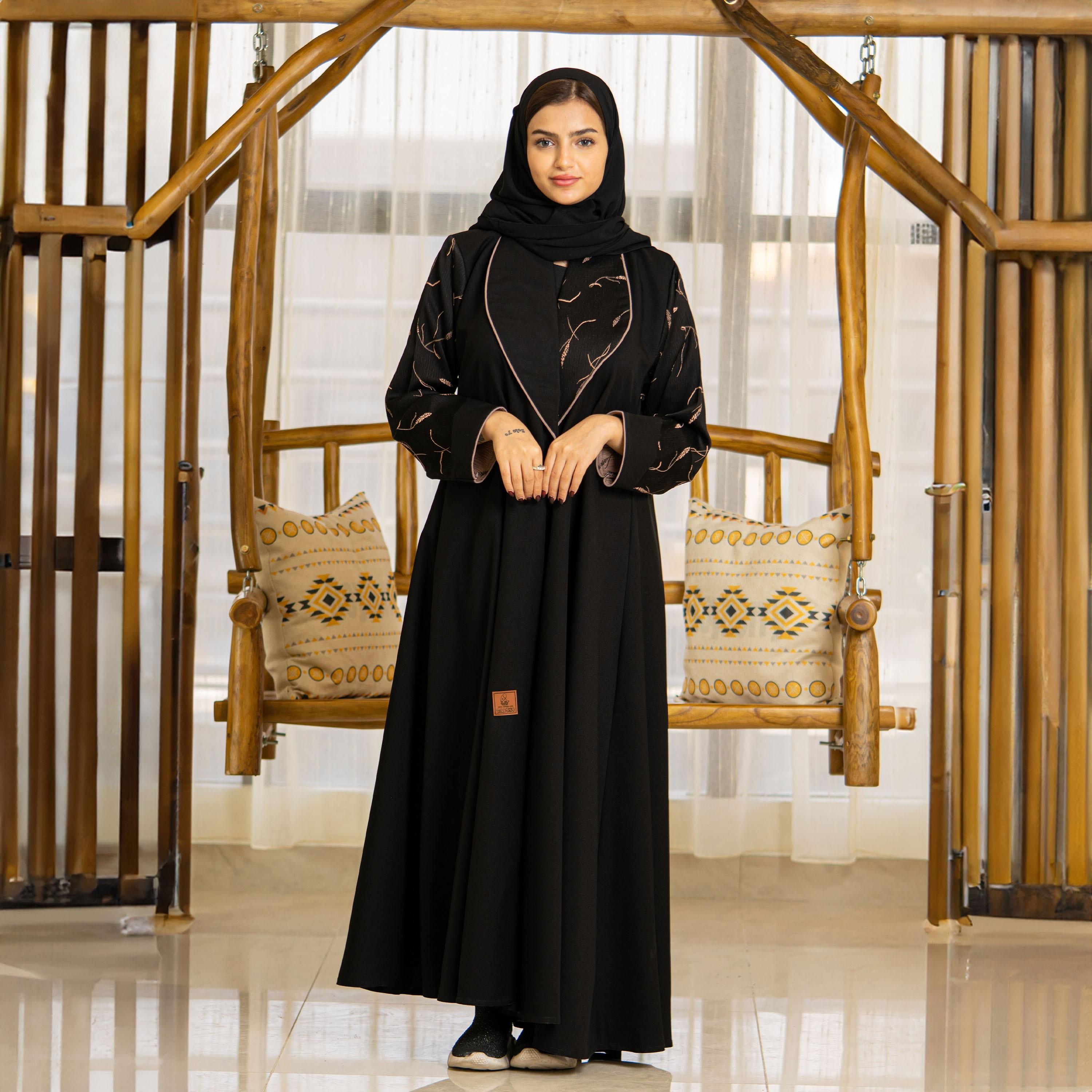 Zahiyh Spike Embroidered Abaya with Hijab-women-arabicclothing-abayas-image-2
