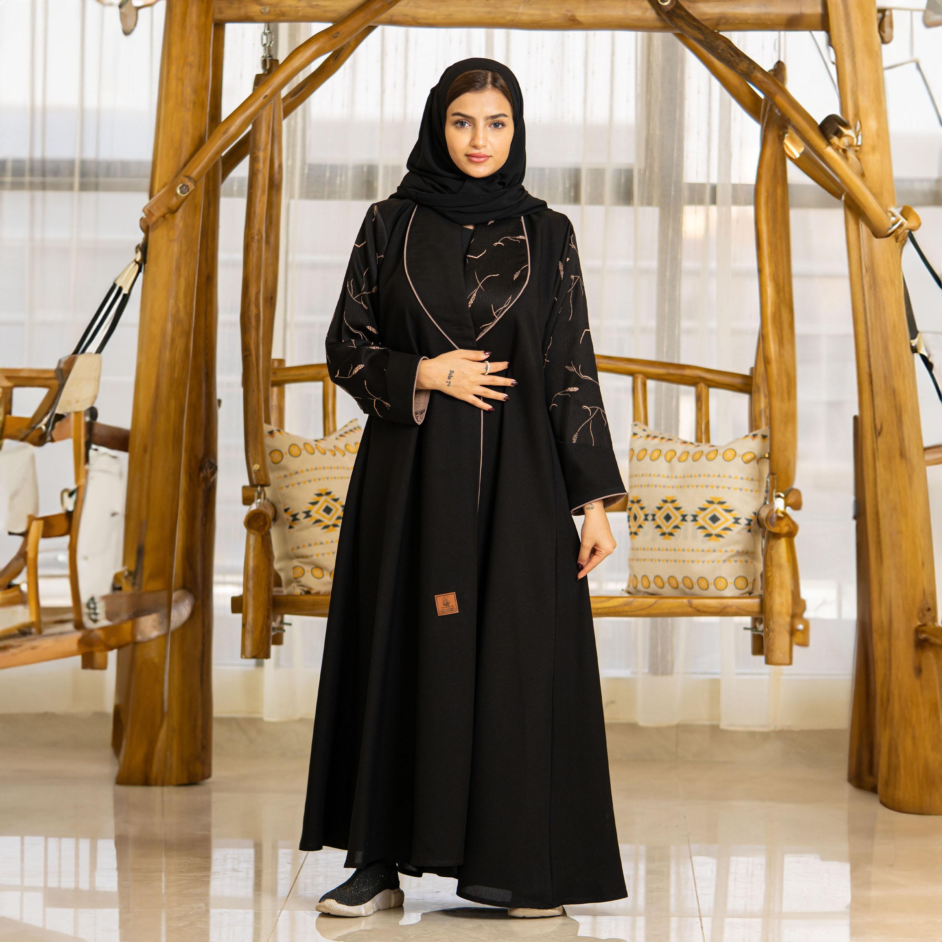 Zahiyh Spike Embroidered Abaya with Hijab-women-arabicclothing-abayas-image-4