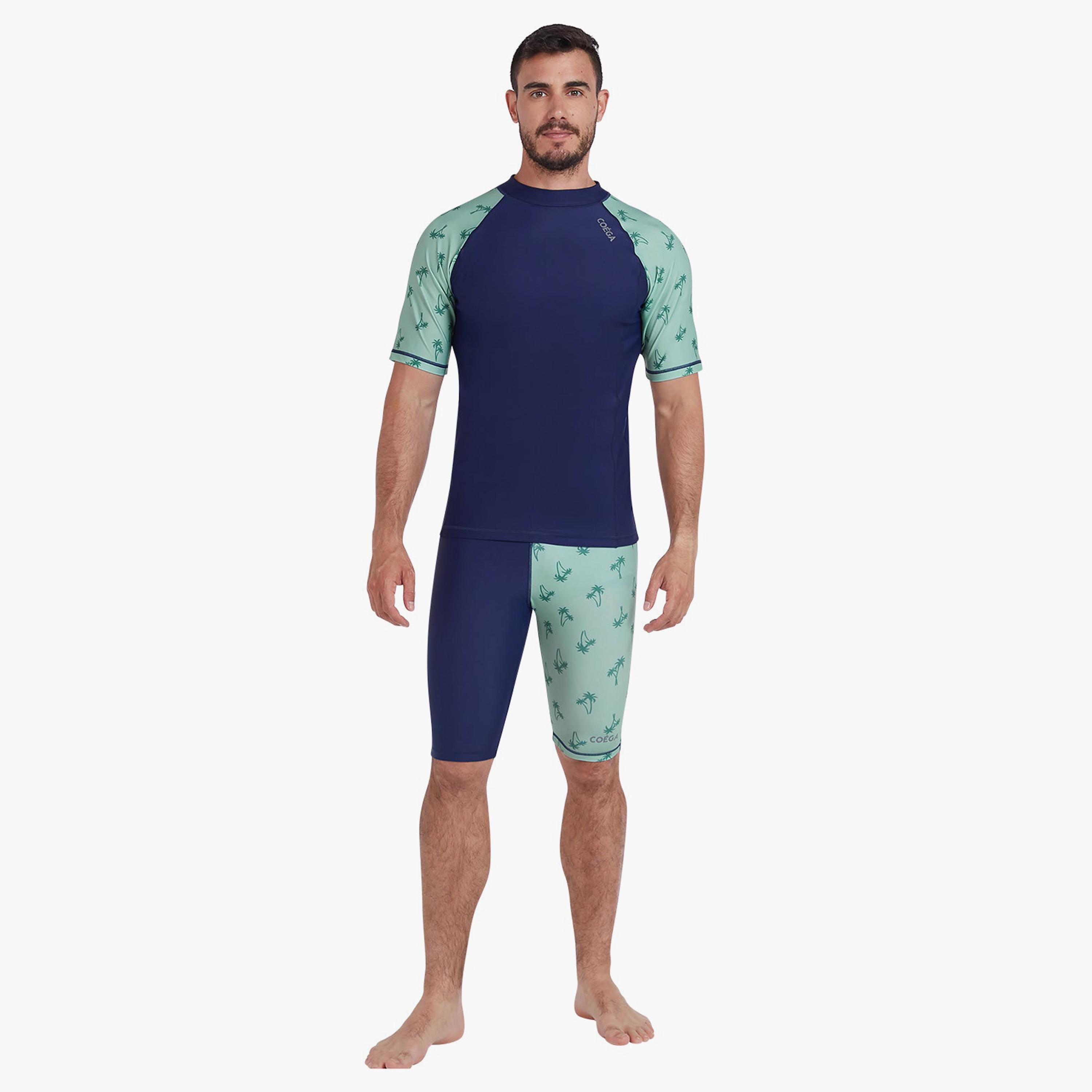 COEGA Men's Short Sleeve Rashguard, Navy Spring Palms-sports-men-clothing-swimwear-image-4