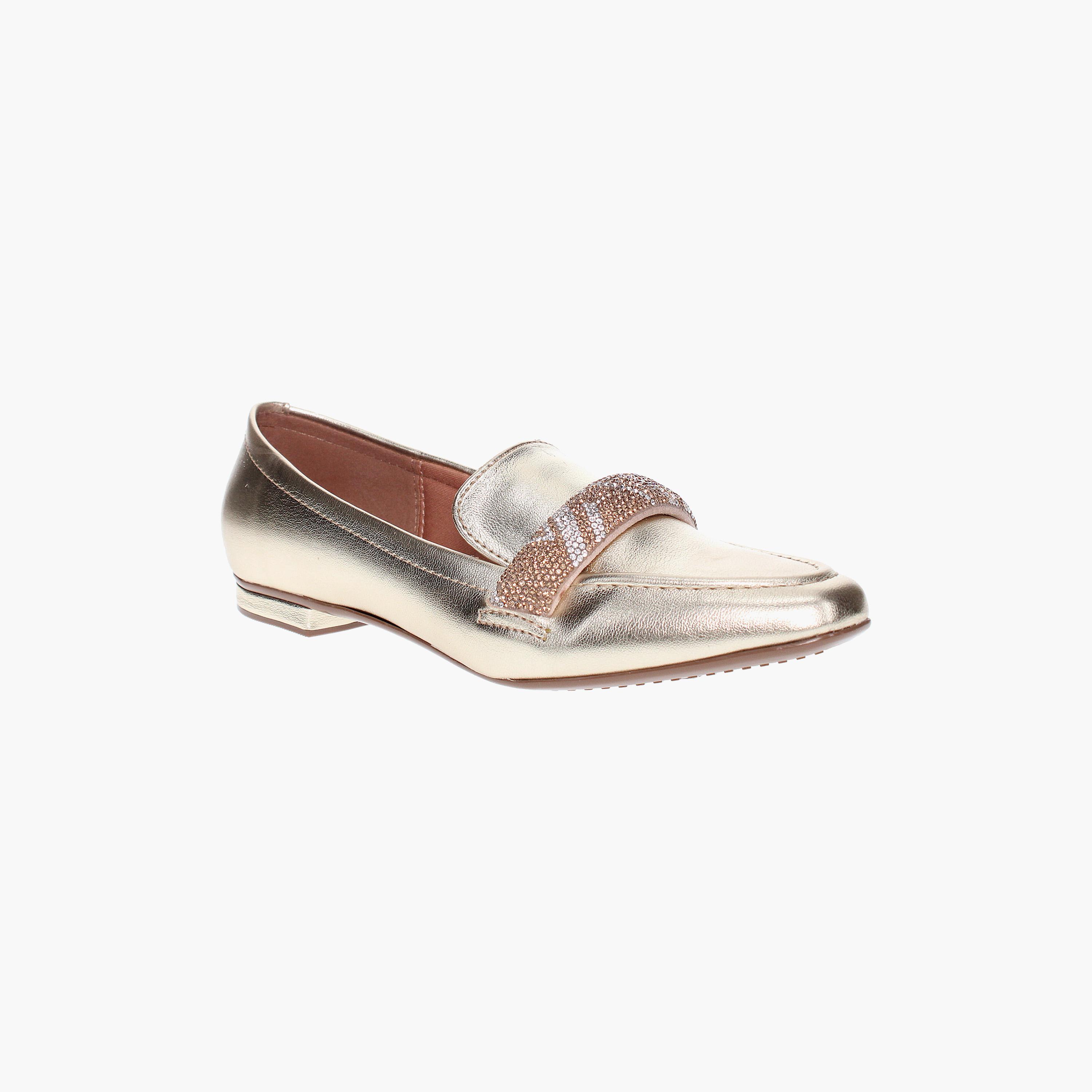 حذاء لوفرز نسائي معدني ذو سليب آن مع مزين بديامانتي من فيزانو | 1351-107-26227-women-shoes-loafersandmoccasins-image-1