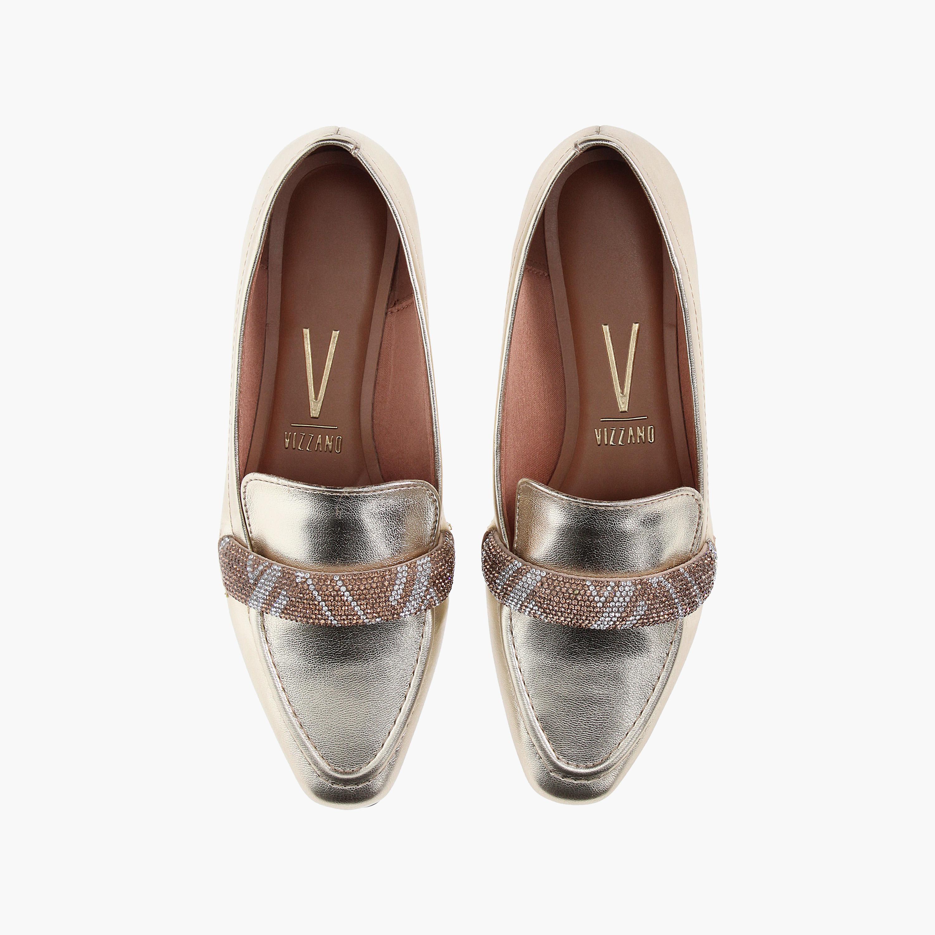 حذاء لوفرز نسائي معدني ذو سليب آن مع مزين بديامانتي من فيزانو | 1351-107-26227-women-shoes-loafersandmoccasins-image-5