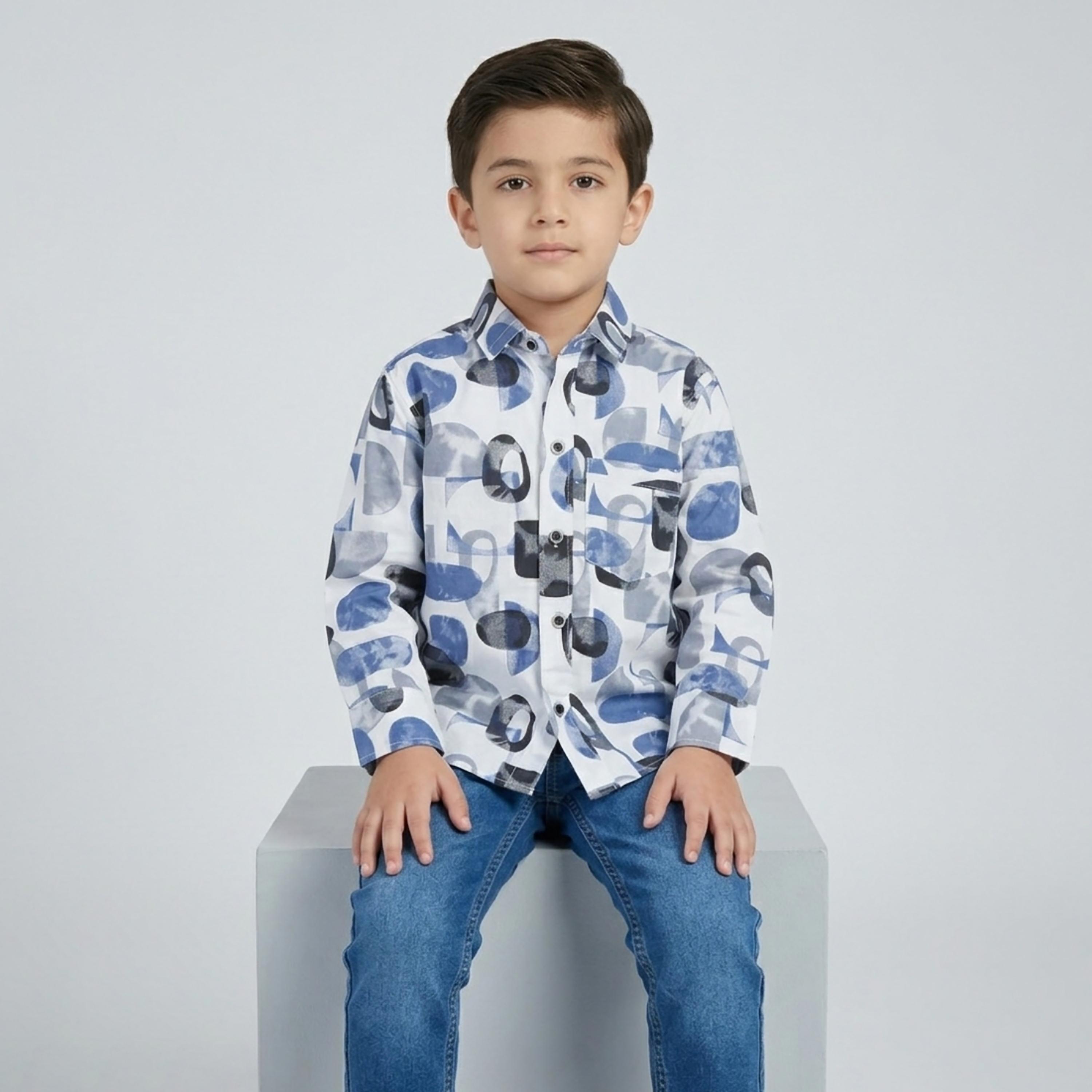 Babyqlo Abstract Long Sleeves Casual Shirt-boys-clothing-shirts-image-4
