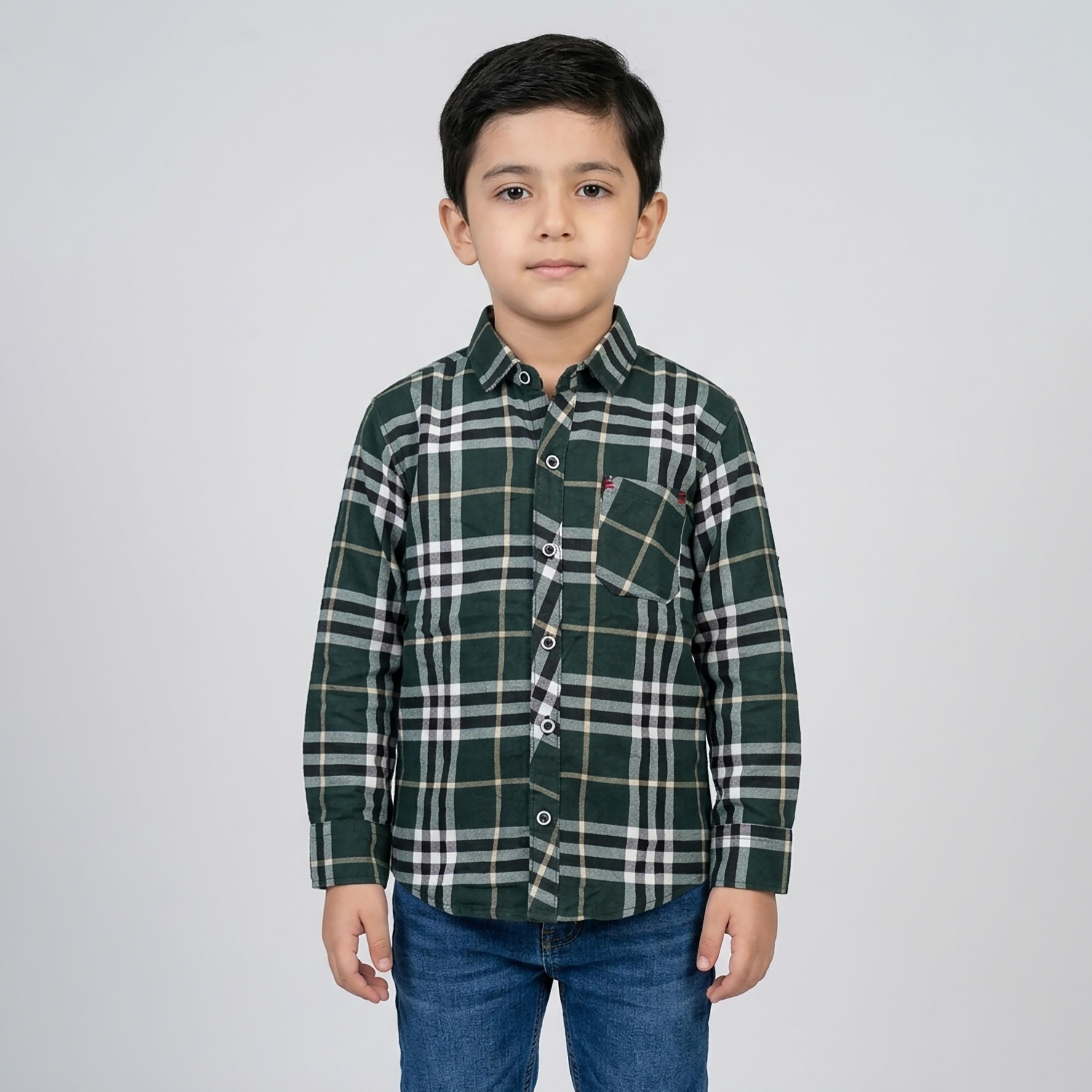قميص كاجوال بأكمام طويلة وتصميم كاروهات من بيبيكلو-boys-clothing-shirts-image-1