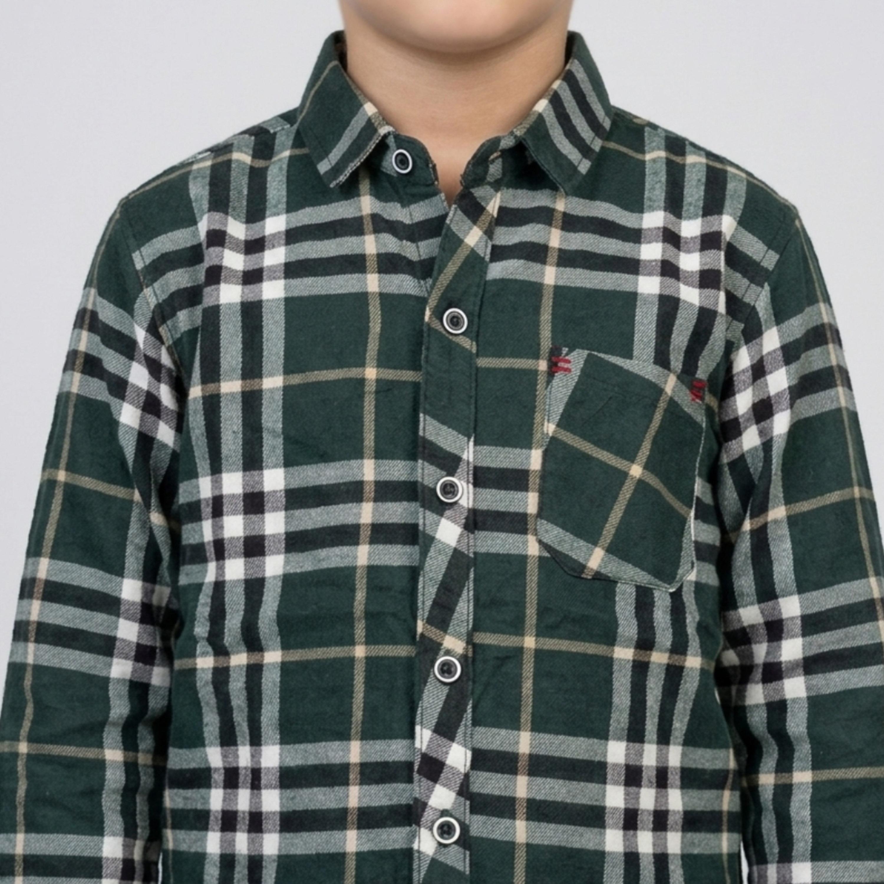 قميص كاجوال بأكمام طويلة وتصميم كاروهات من بيبيكلو-boys-clothing-shirts-image-5