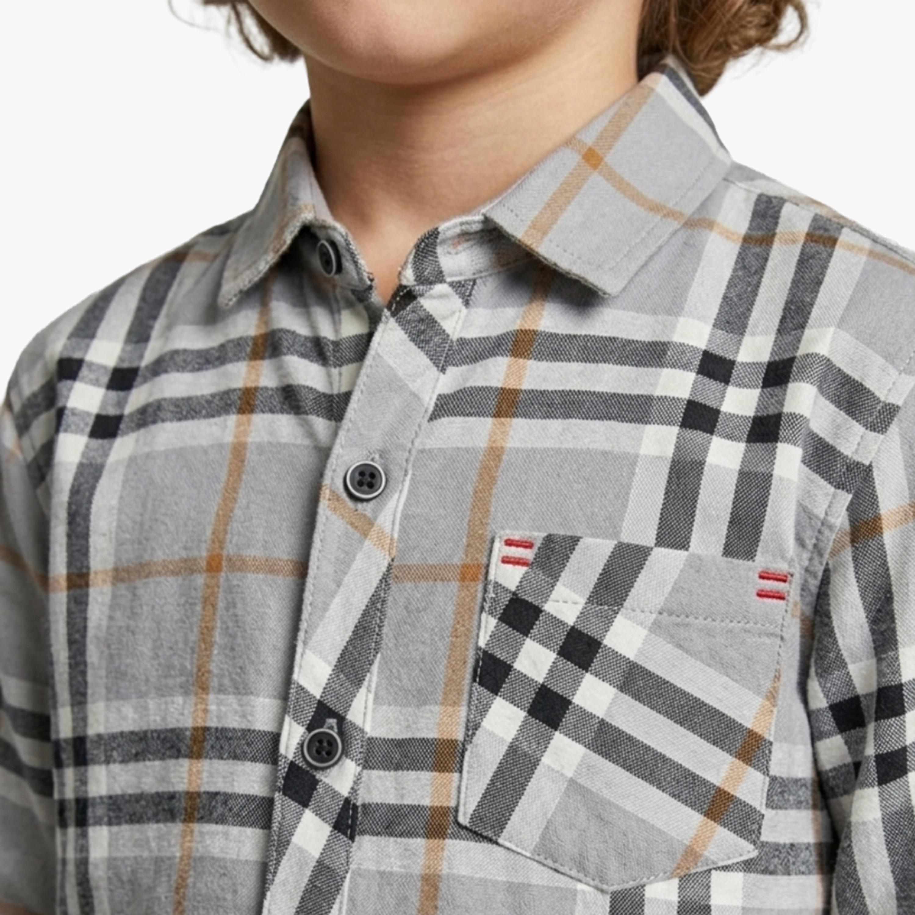 Babyqlo Checked Long Sleeve Pocketed Casual Shirt-boys-clothing-shirts-image-5