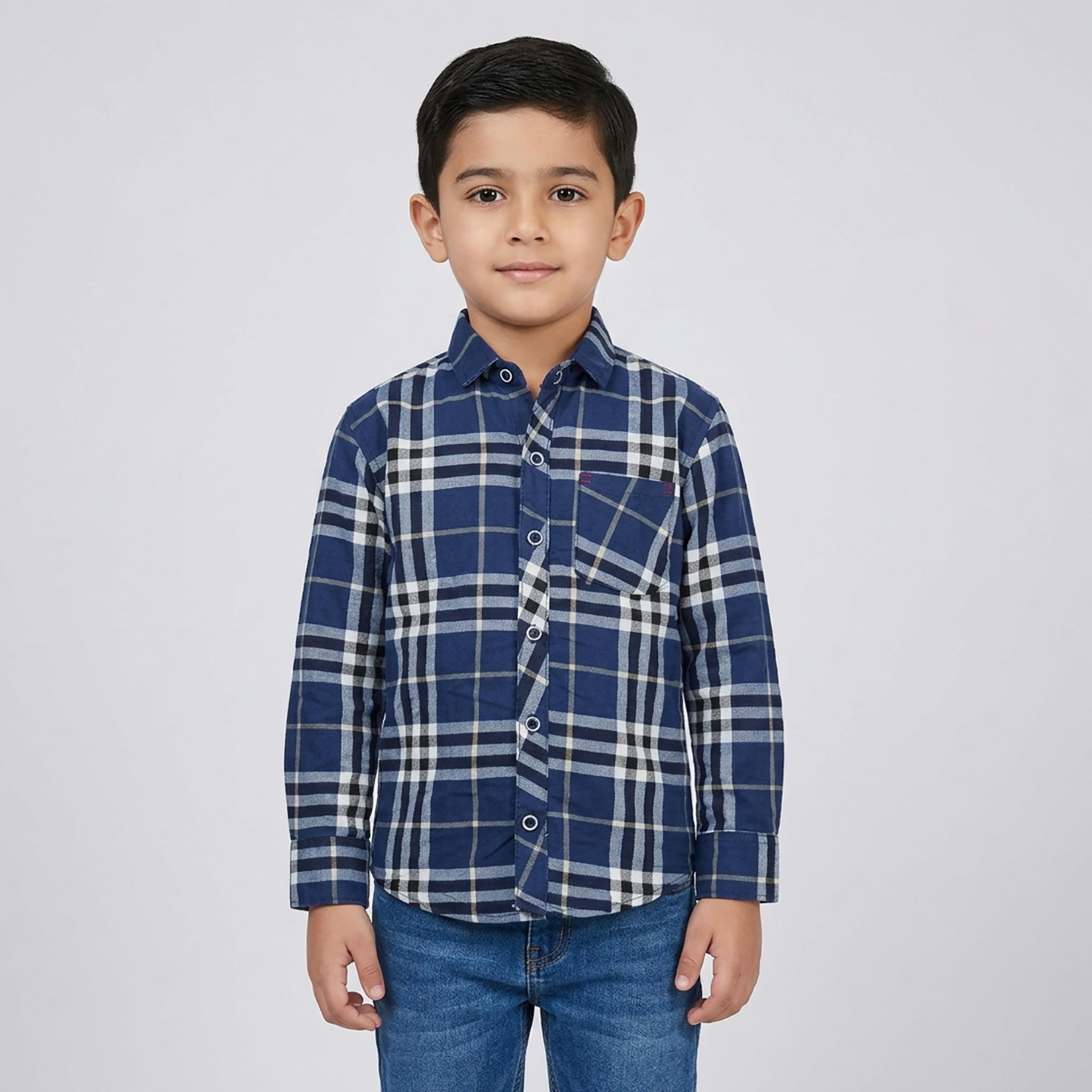 Babyqlo Checked Long Sleeves Casual Shirt-boys-clothing-shirts-image-1