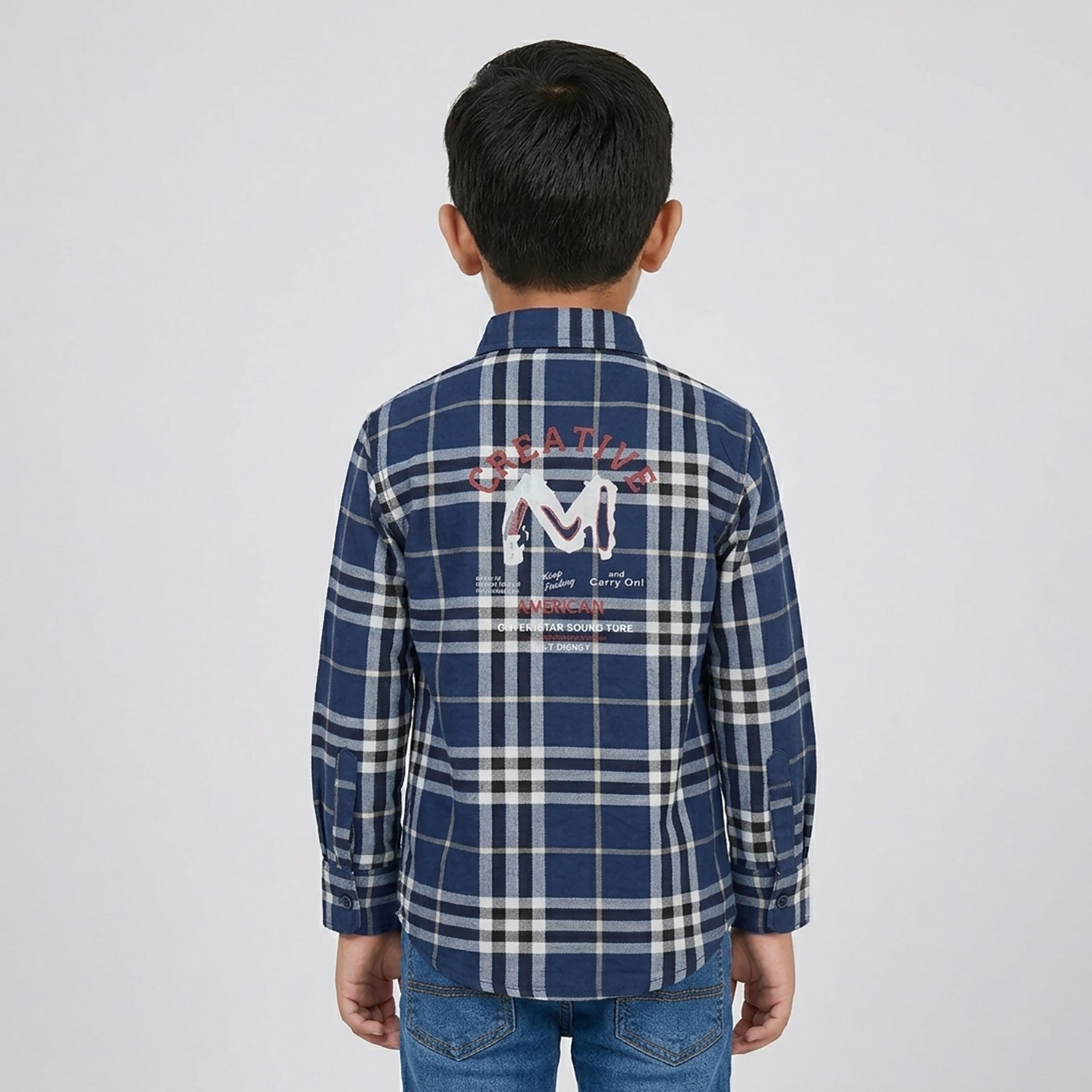 Babyqlo Checked Long Sleeves Casual Shirt-boys-clothing-shirts-image-2