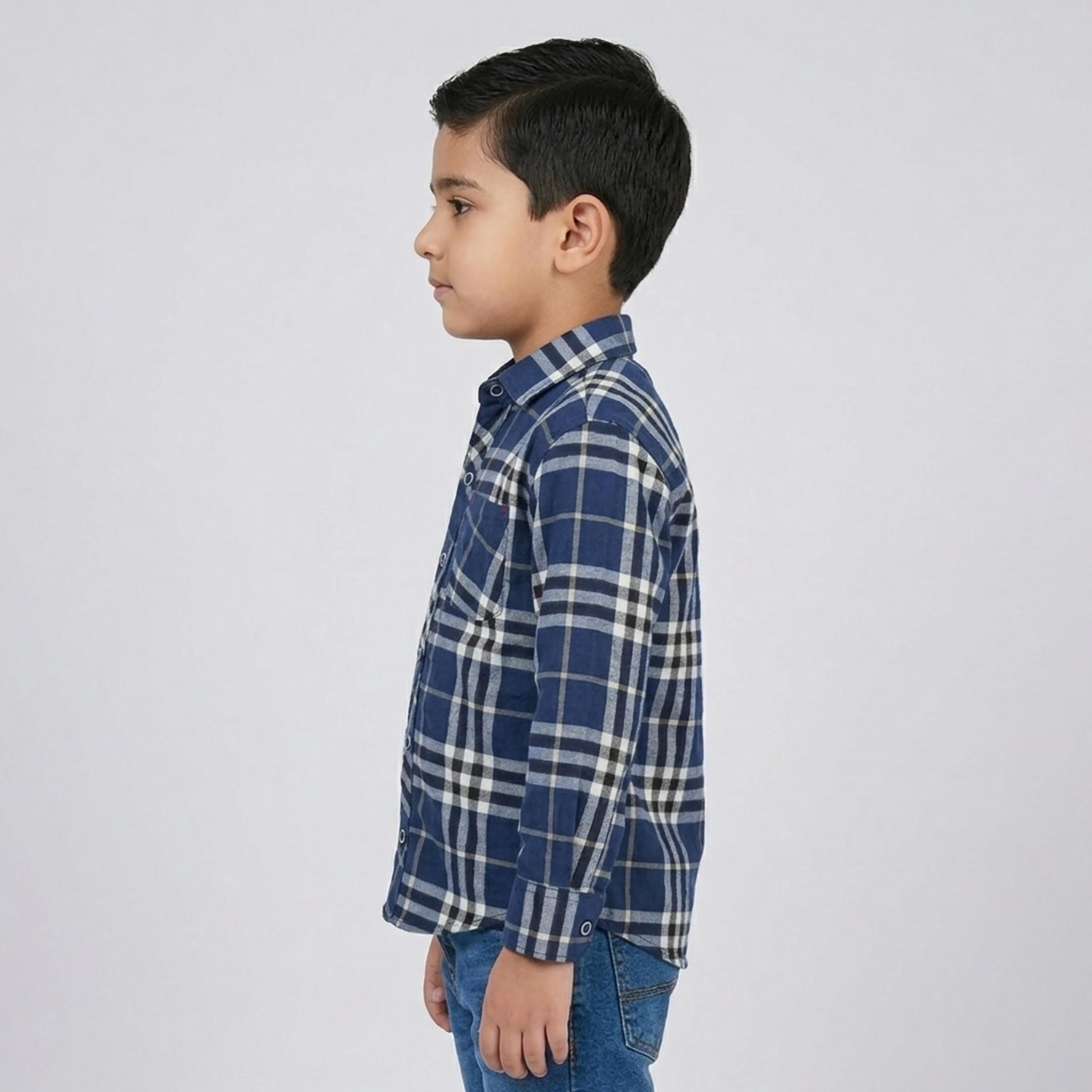 Babyqlo Checked Long Sleeves Casual Shirt-boys-clothing-shirts-image-3