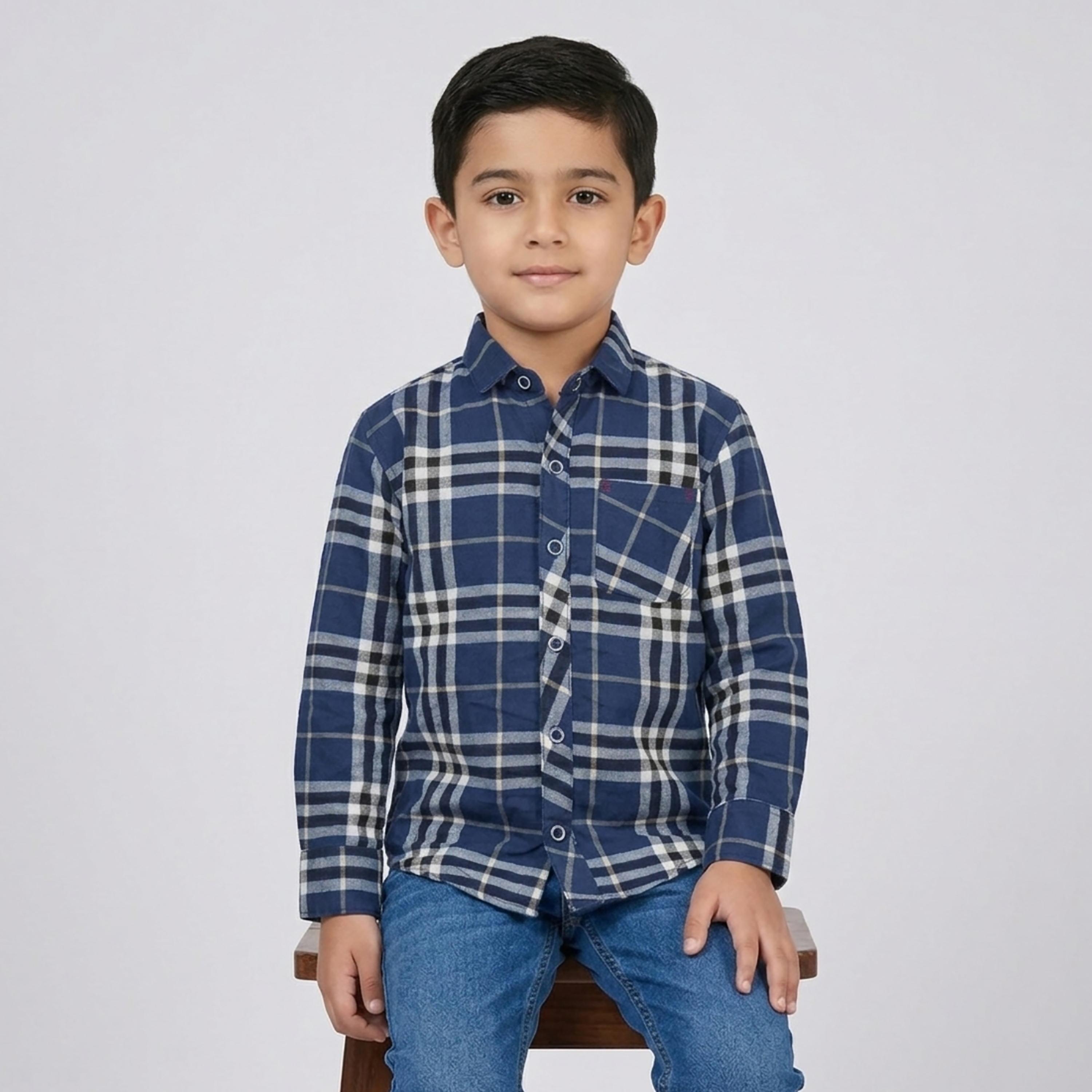Babyqlo Checked Long Sleeves Casual Shirt-boys-clothing-shirts-image-4