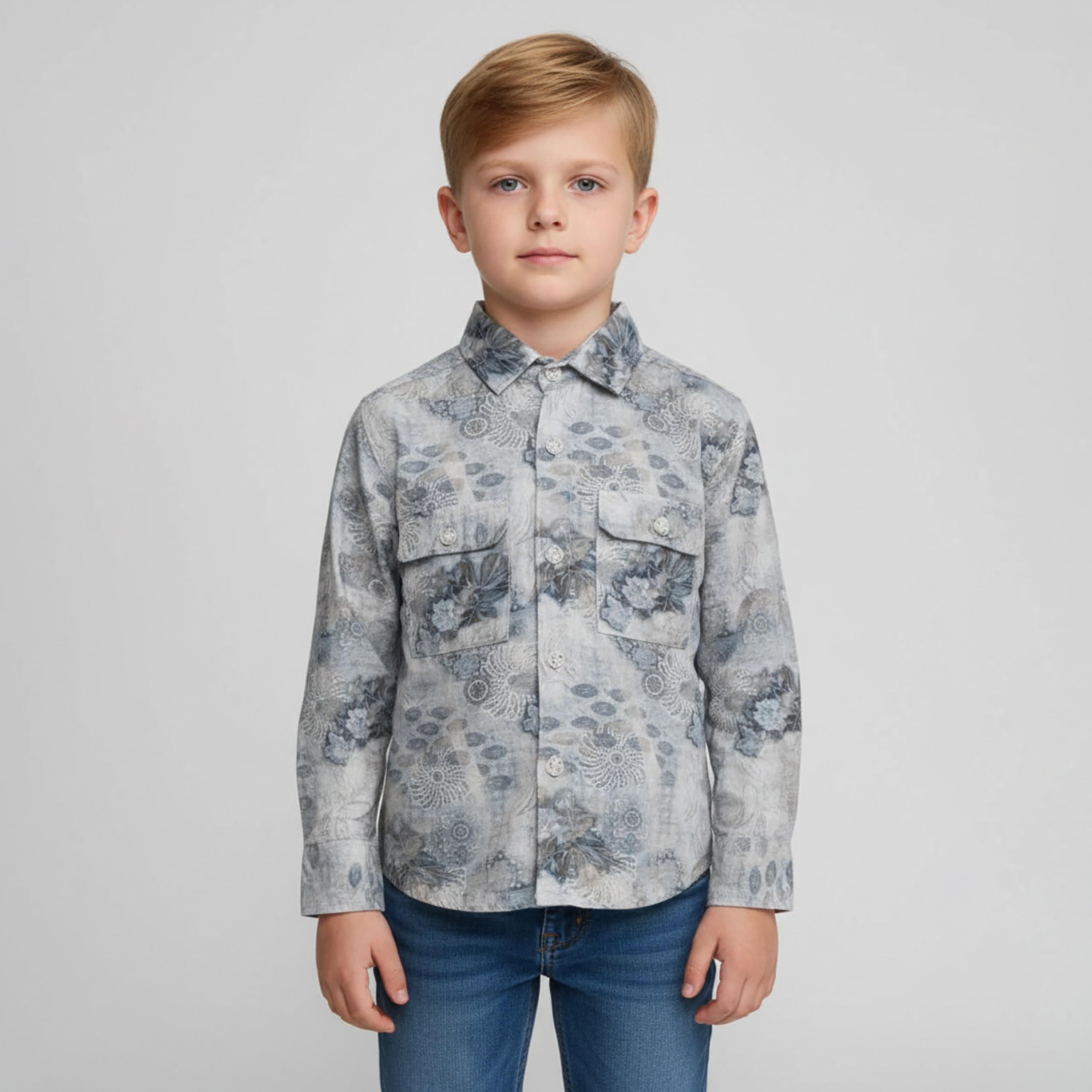 Babyqlo Printed Long Sleeves Casual Shirt-boys-clothing-shirts-image-1