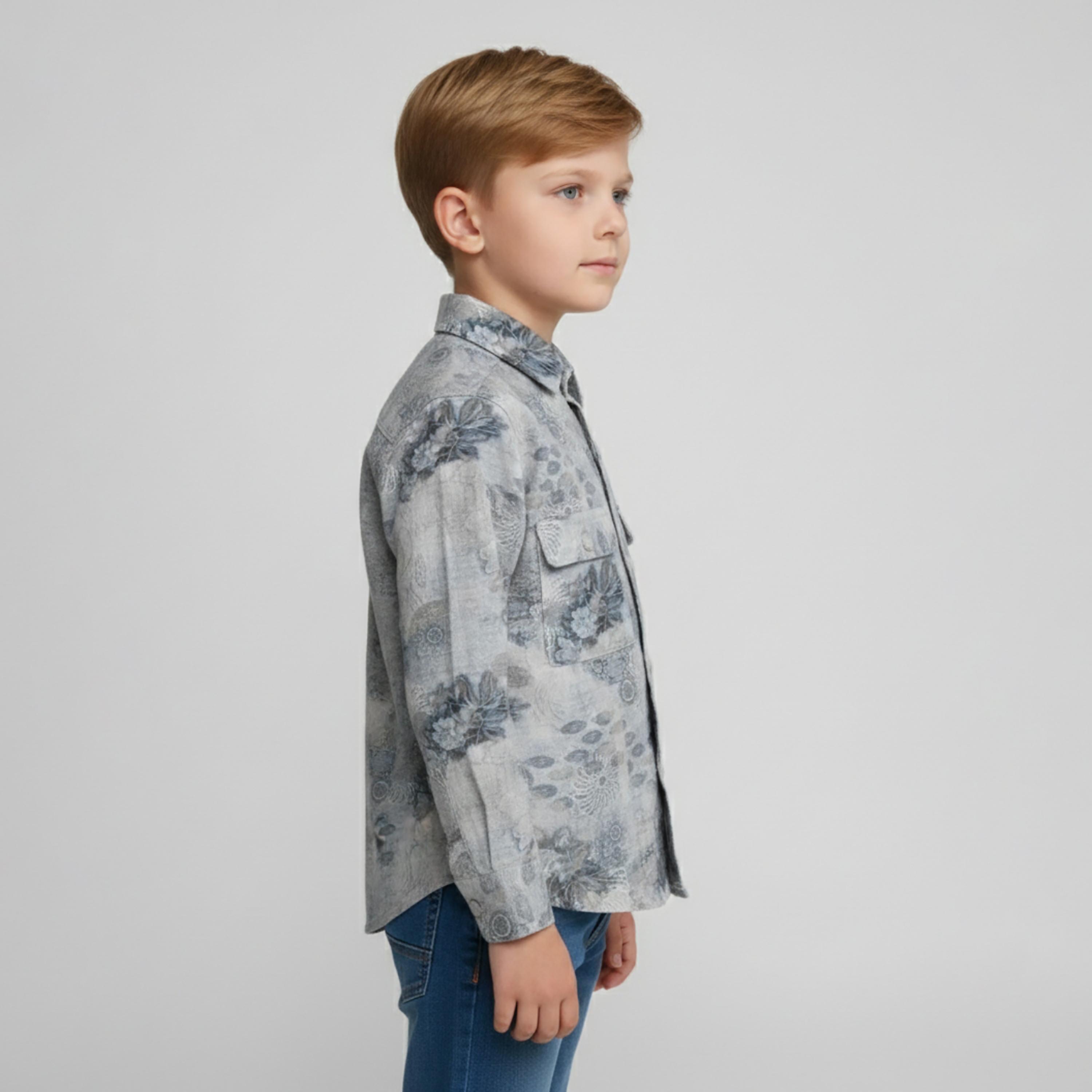 Babyqlo Printed Long Sleeves Casual Shirt-boys-clothing-shirts-image-2