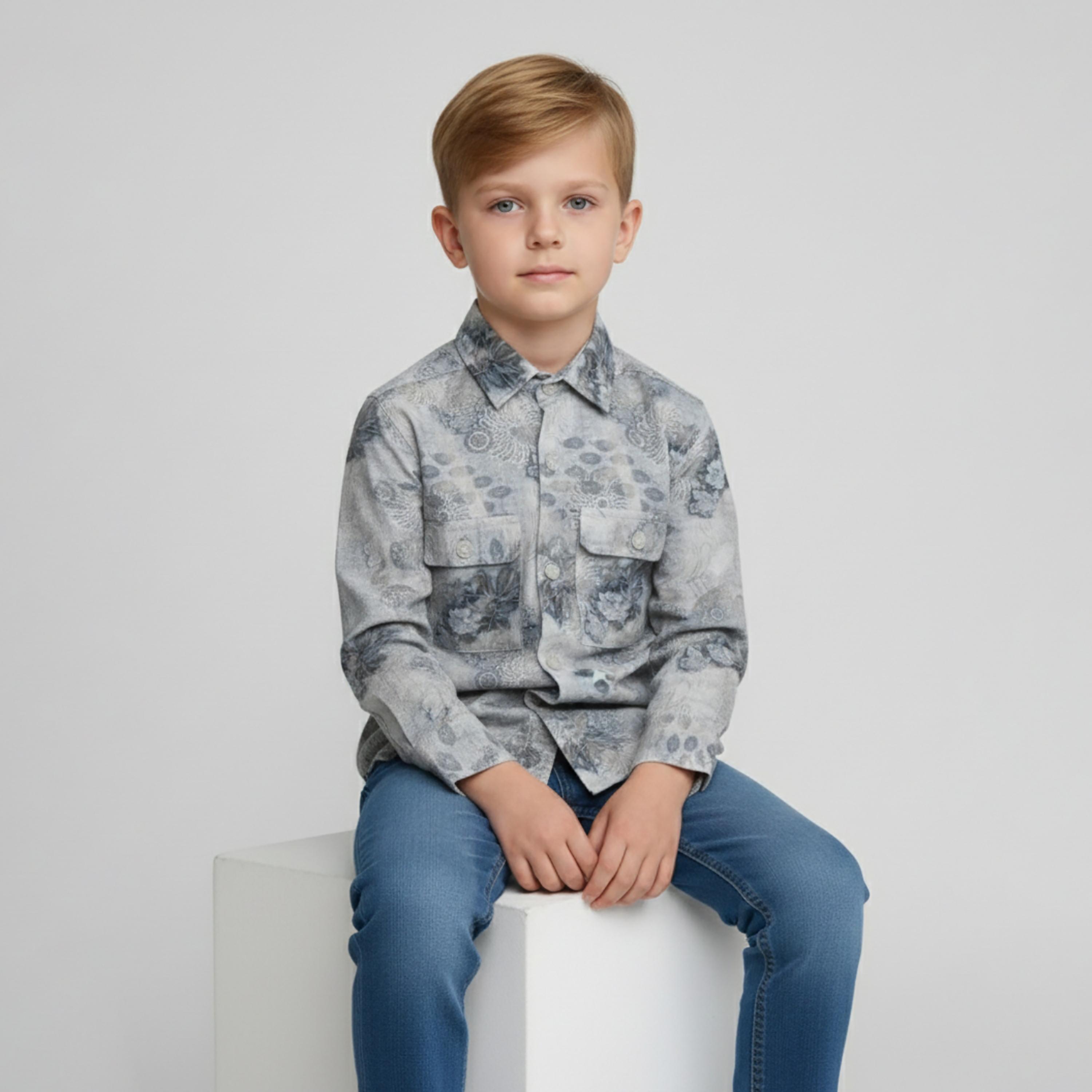 Babyqlo Printed Long Sleeves Casual Shirt-boys-clothing-shirts-image-5