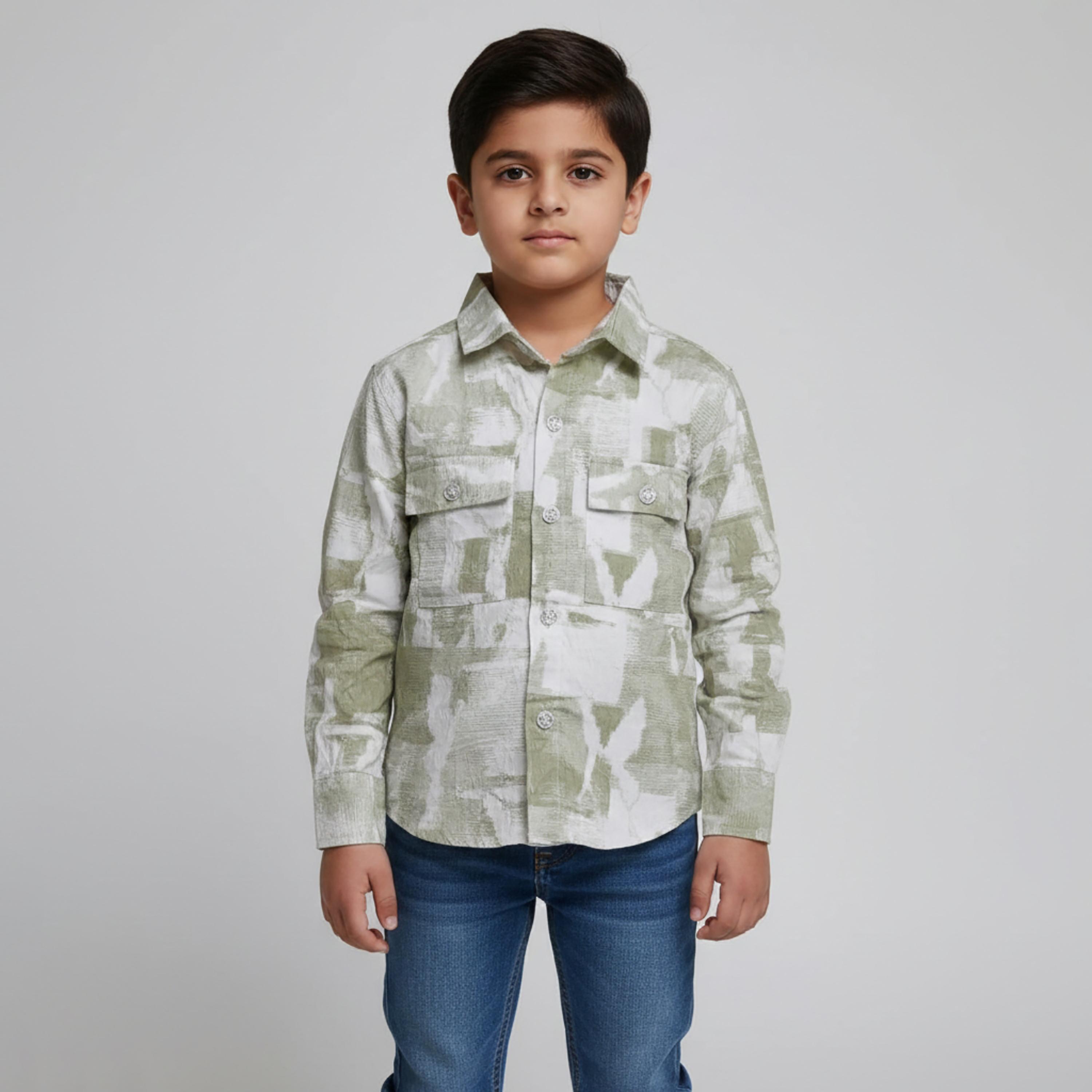 Babyqlo Abstract Long Sleeves Casual Shirt-boys-clothing-shirts-image-1
