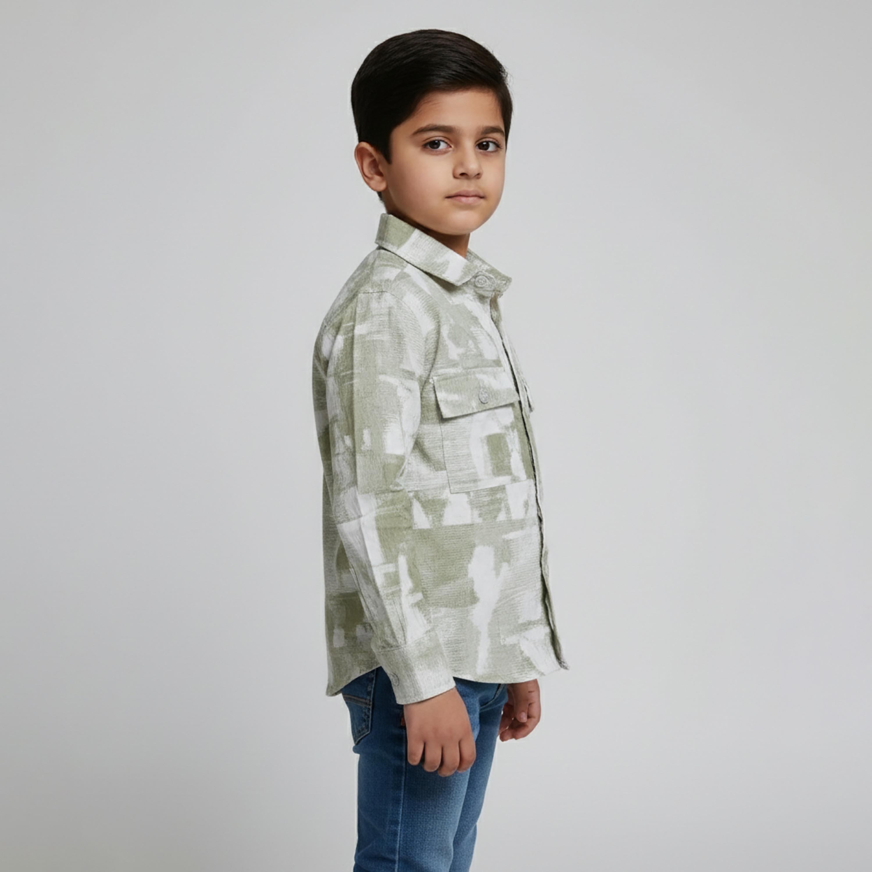 Babyqlo Abstract Long Sleeves Casual Shirt-boys-clothing-shirts-image-2