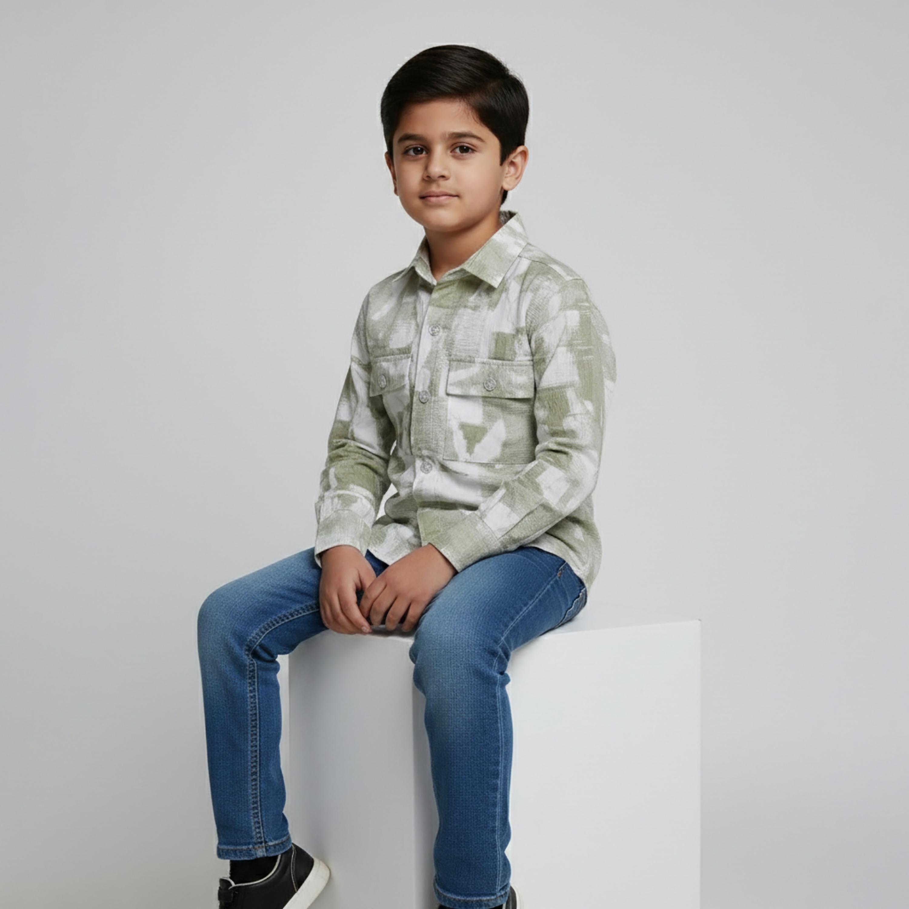 Babyqlo Abstract Long Sleeves Casual Shirt-boys-clothing-shirts-image-4