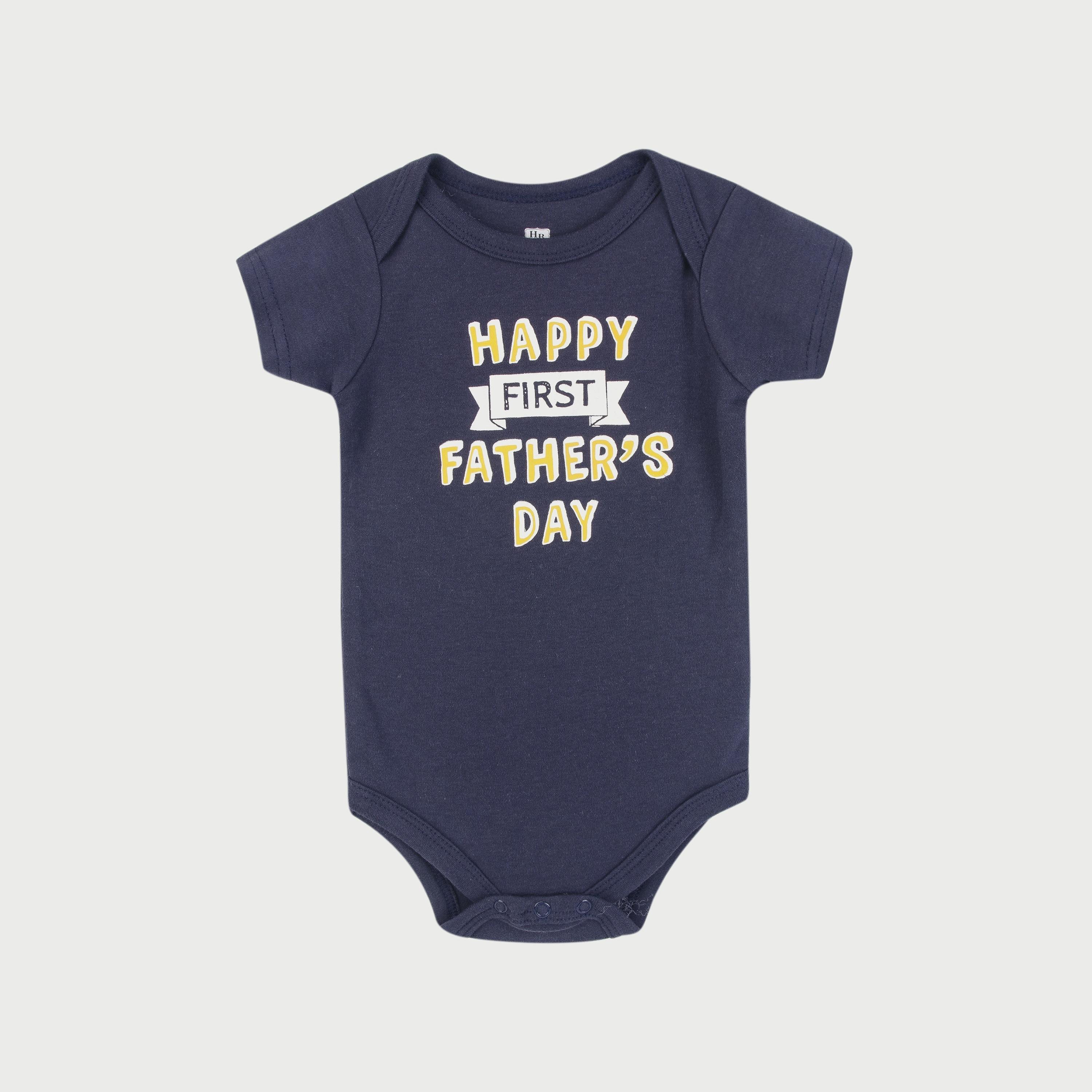 Hudson Baby Bodysuit 3-Piece Set, Short Sleeve, Mummy's Boy-baby-boys-clothing-bodysuits-image-1