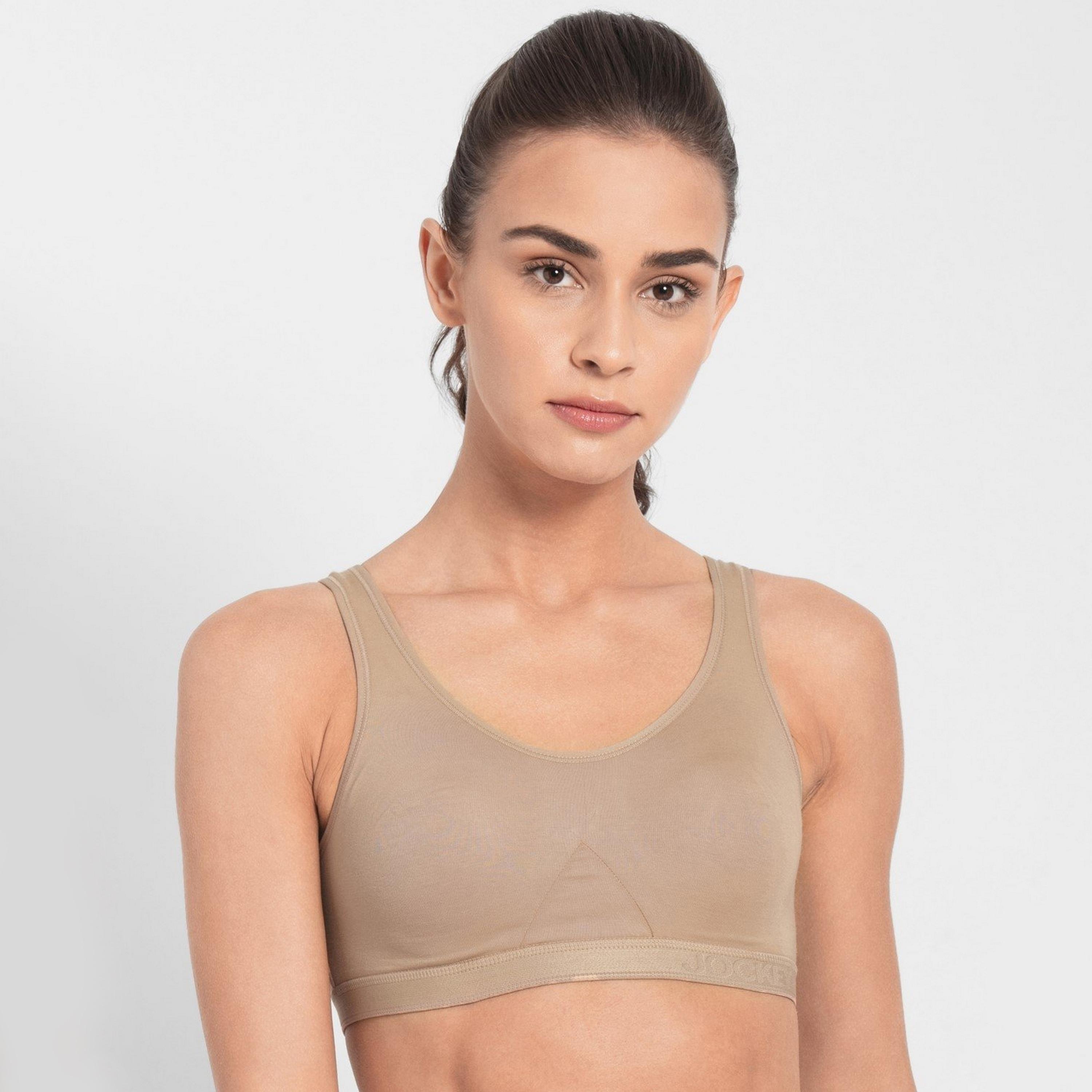 حمالة صدر رياضية نسائية سادة غير مبطنة بدون أسلاك من جوكي-women-clothing-sportswearandactivewear-sportsbras-image-1