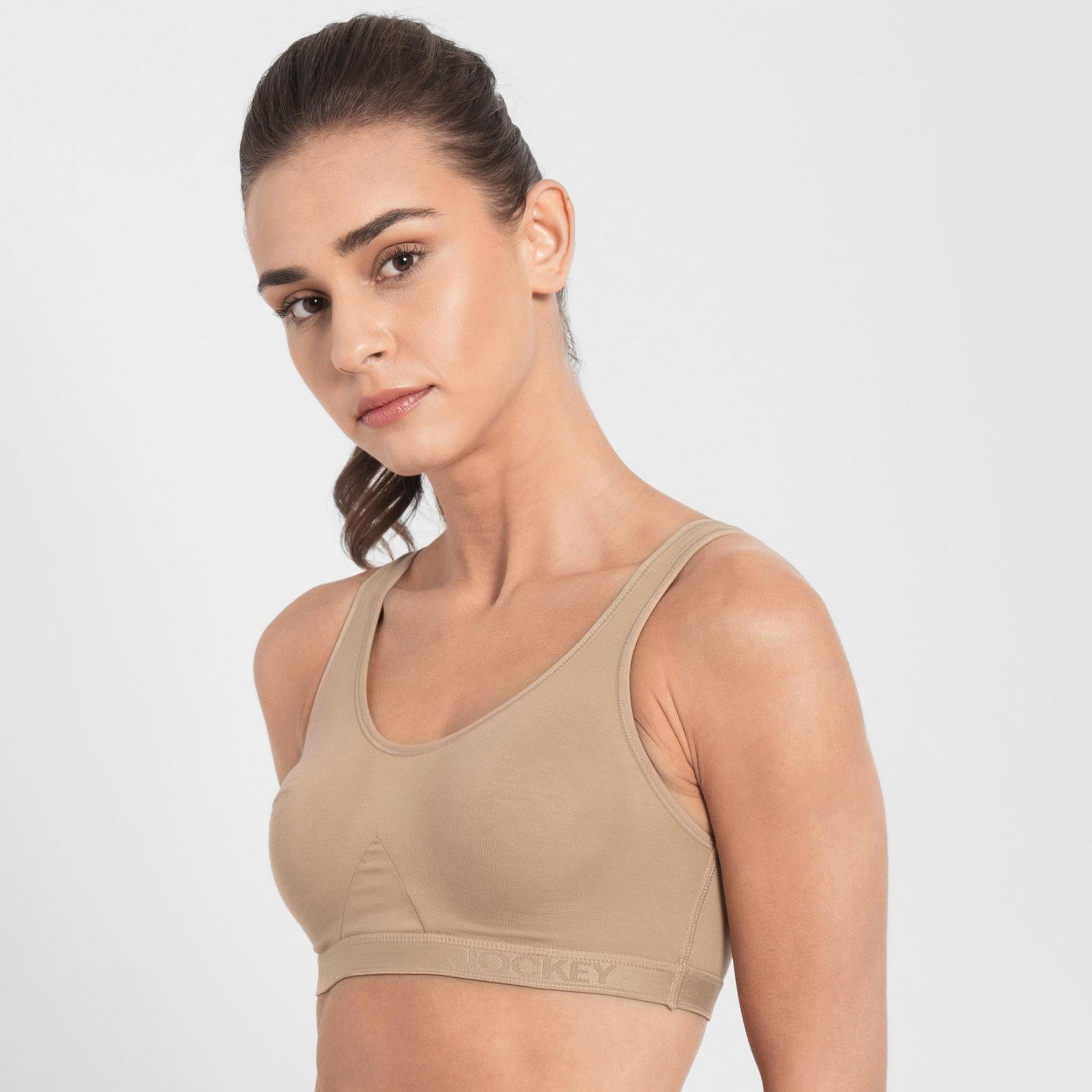 حمالة صدر رياضية نسائية سادة غير مبطنة بدون أسلاك من جوكي-women-clothing-sportswearandactivewear-sportsbras-image-3