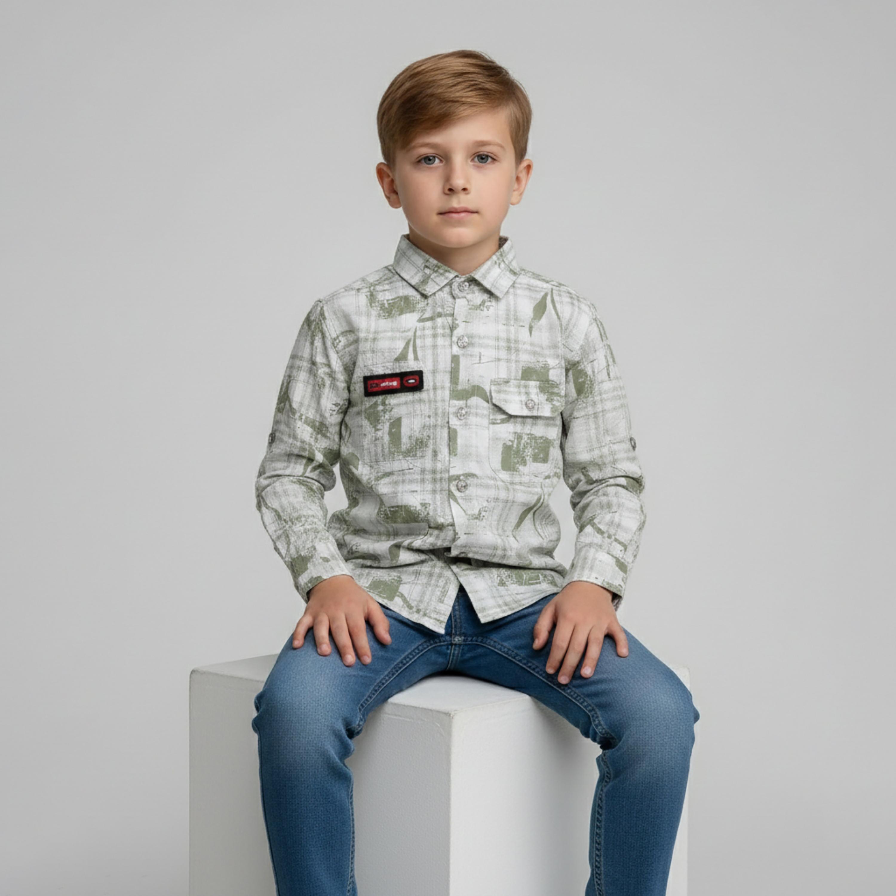 قميص كاجوال بأكمام طويلة وطبعات تجريدية من بيبيكلو-boys-clothing-shirts-image-4