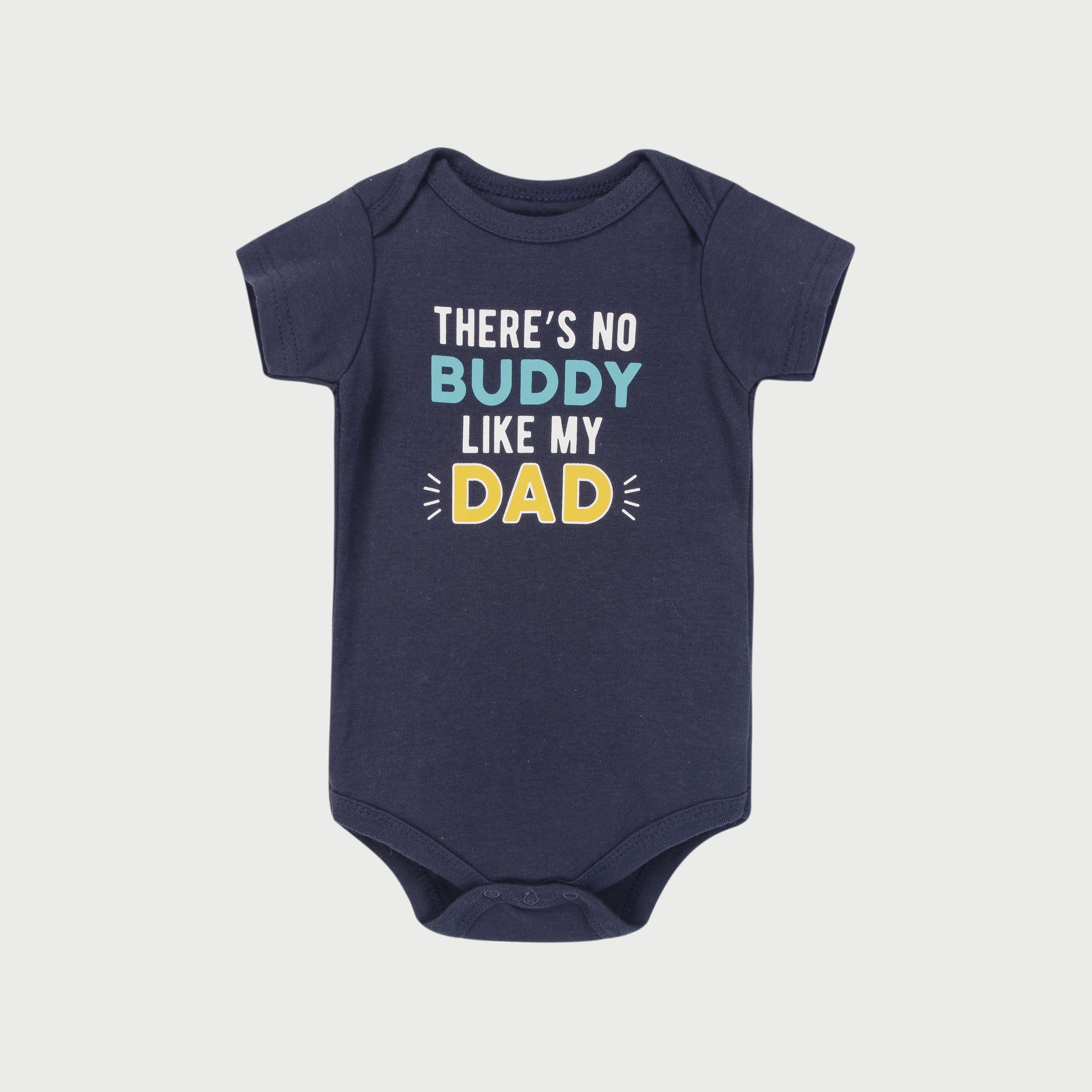 Hudson Baby Bodysuit 3-Piece Set, Short Sleeve, Daddys Boy-baby-boys-clothing-bodysuits-image-2