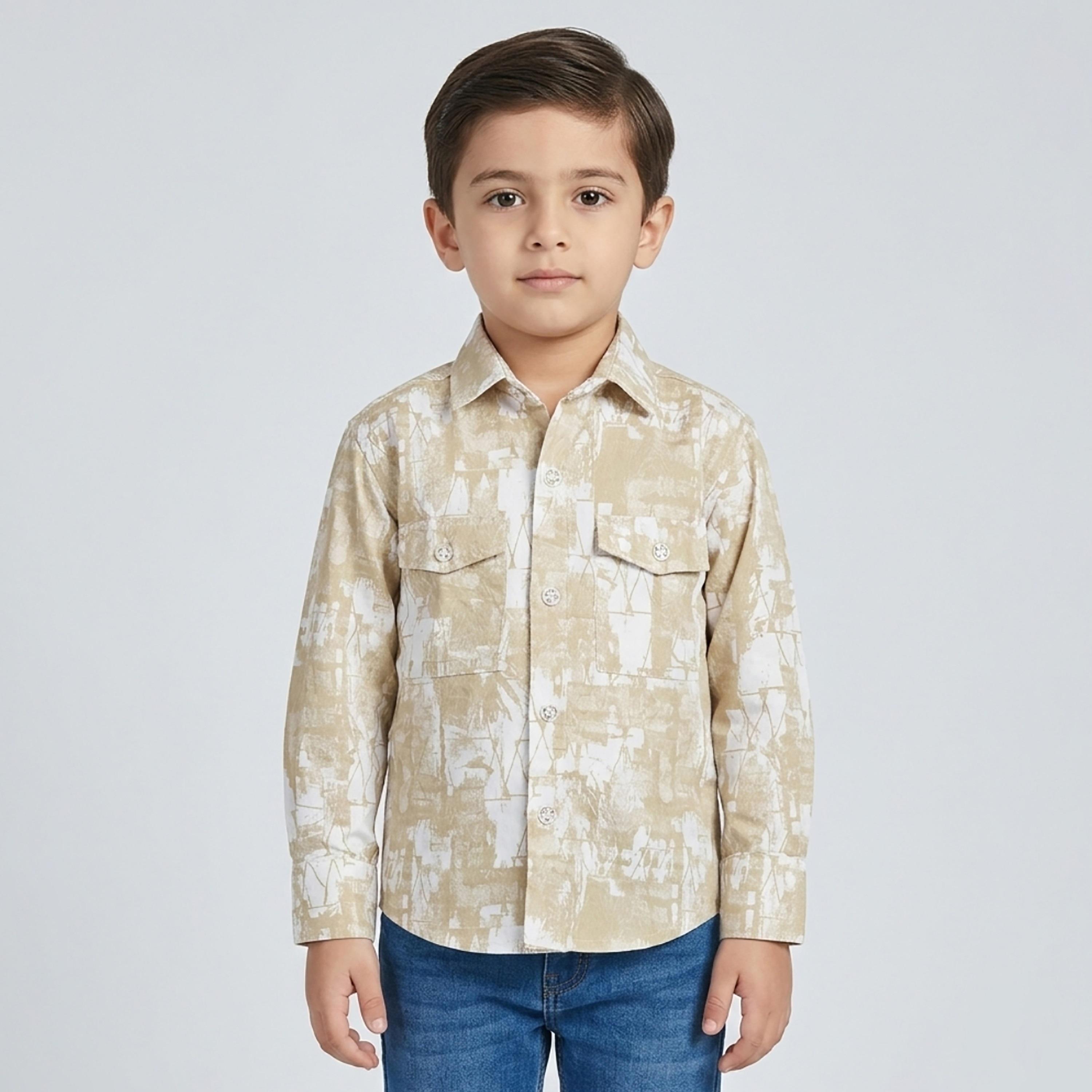 Babyqlo Abstract Long Sleeves Casual Shirt-boys-clothing-shirts-image-1