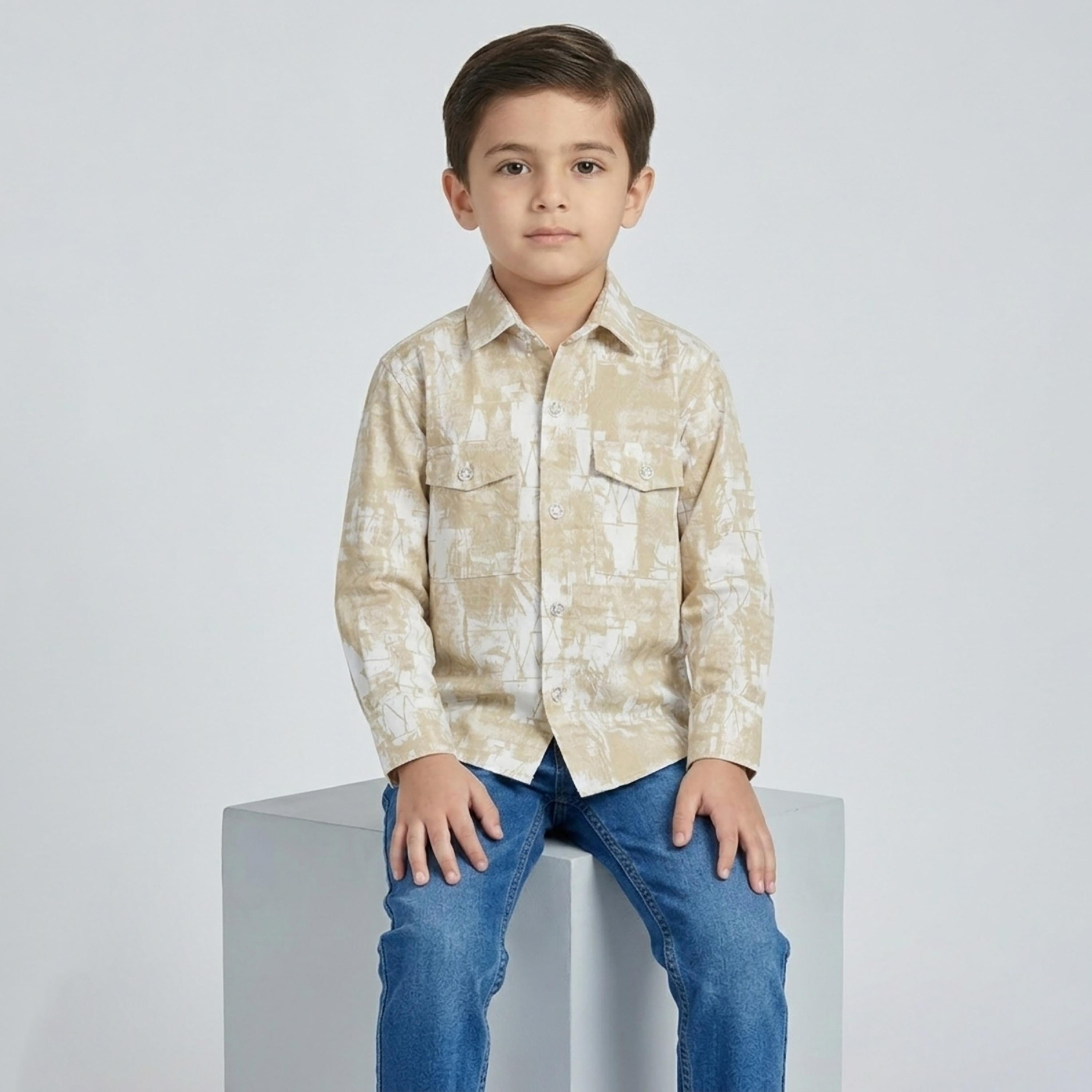 Babyqlo Abstract Long Sleeves Casual Shirt-boys-clothing-shirts-image-4