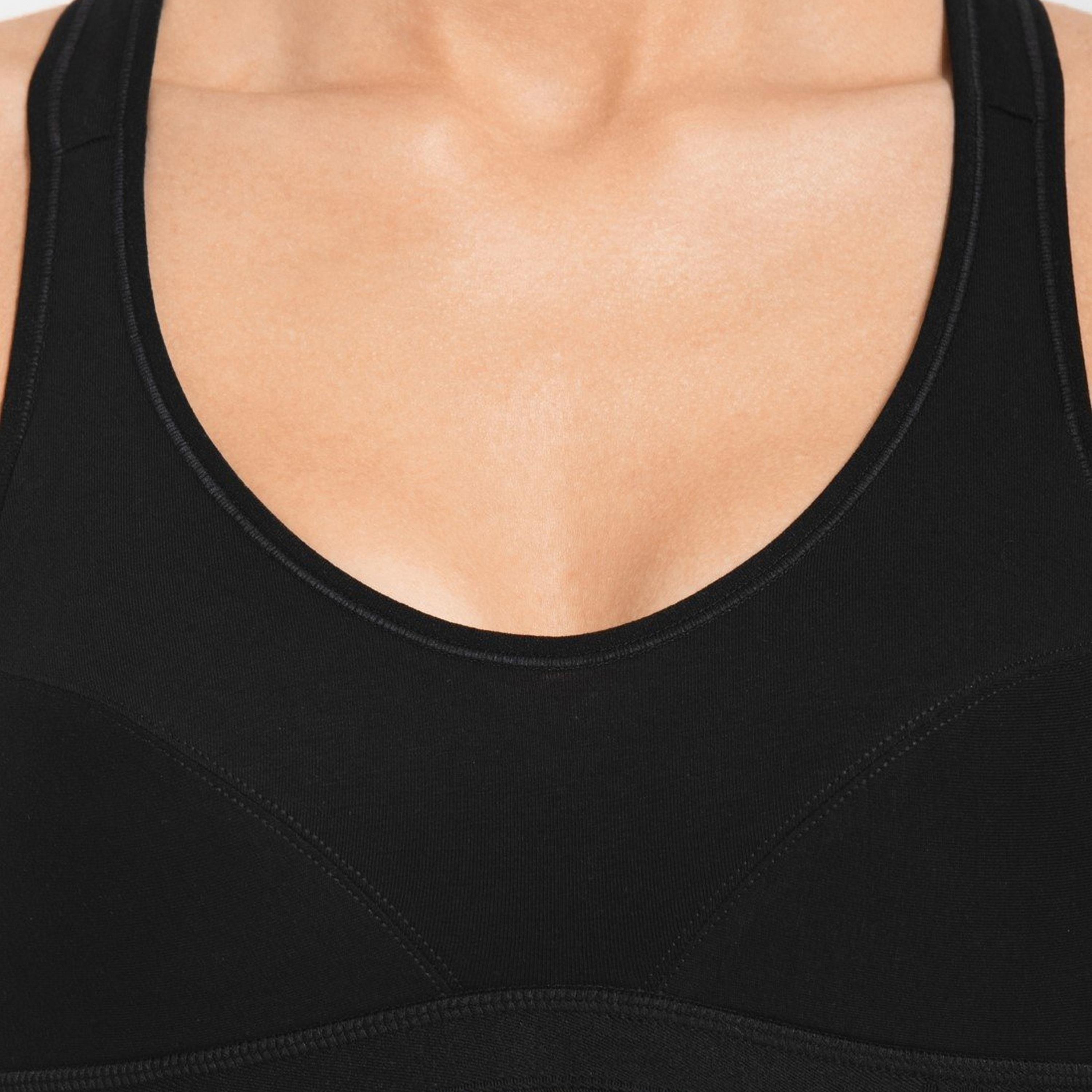 حمالة صدر رياضية نسائية سوداء سادة غير مبطنة بدون أسلاك من جوكي-women-clothing-sportswearandactivewear-sportsbras-image-5