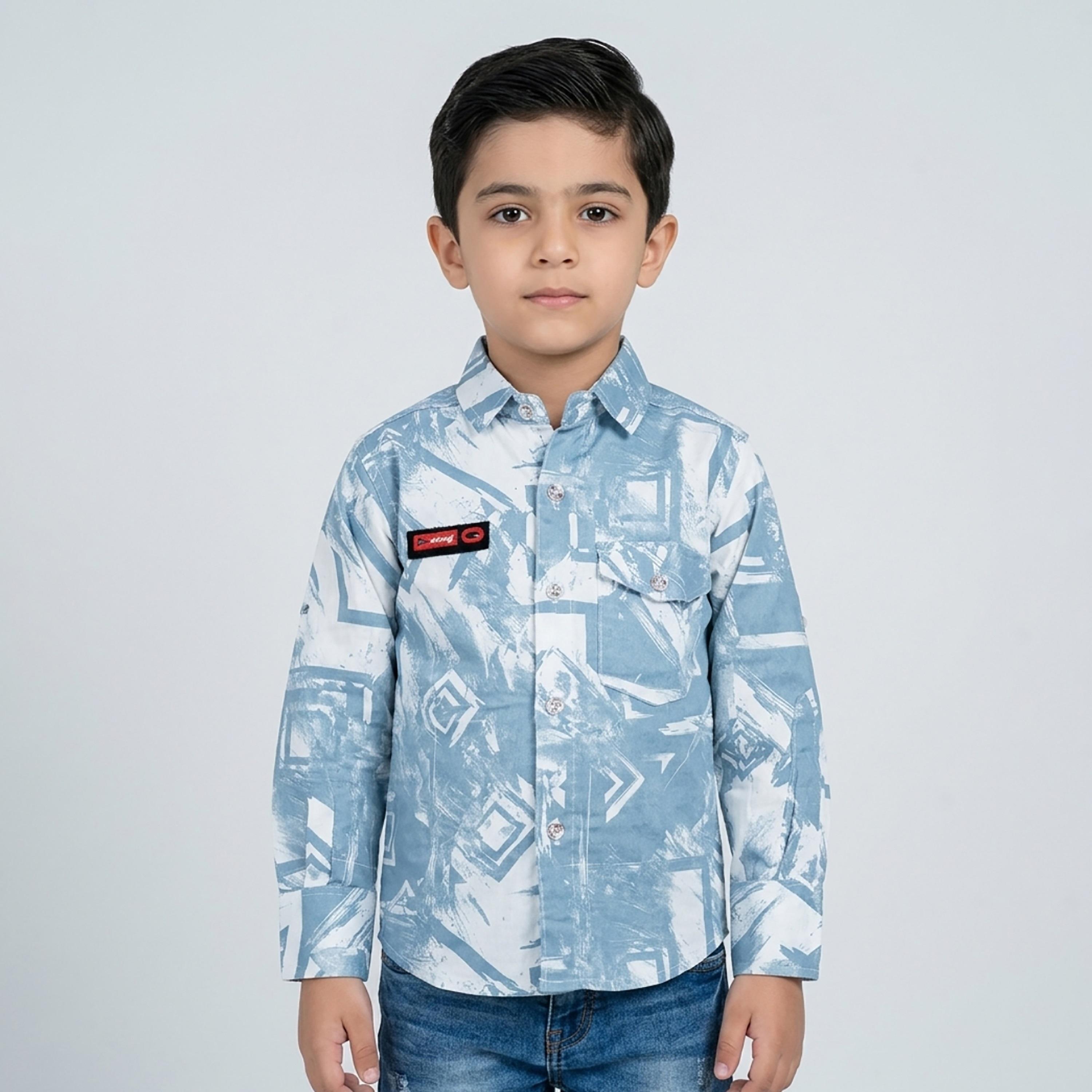 Babyqlo Abstract Long Sleeves Casual Shirt-boys-clothing-shirts-image-1