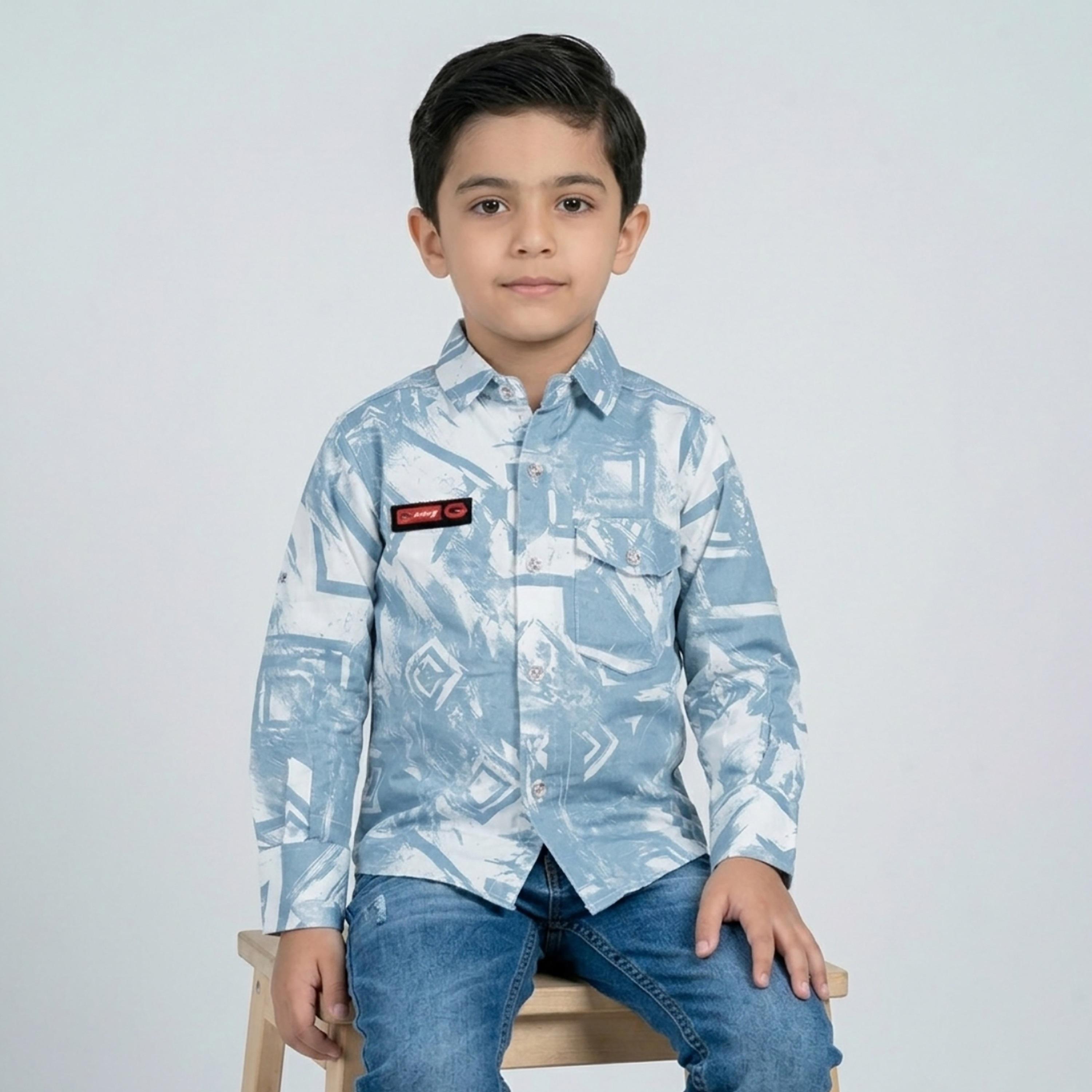Babyqlo Abstract Long Sleeves Casual Shirt-boys-clothing-shirts-image-4