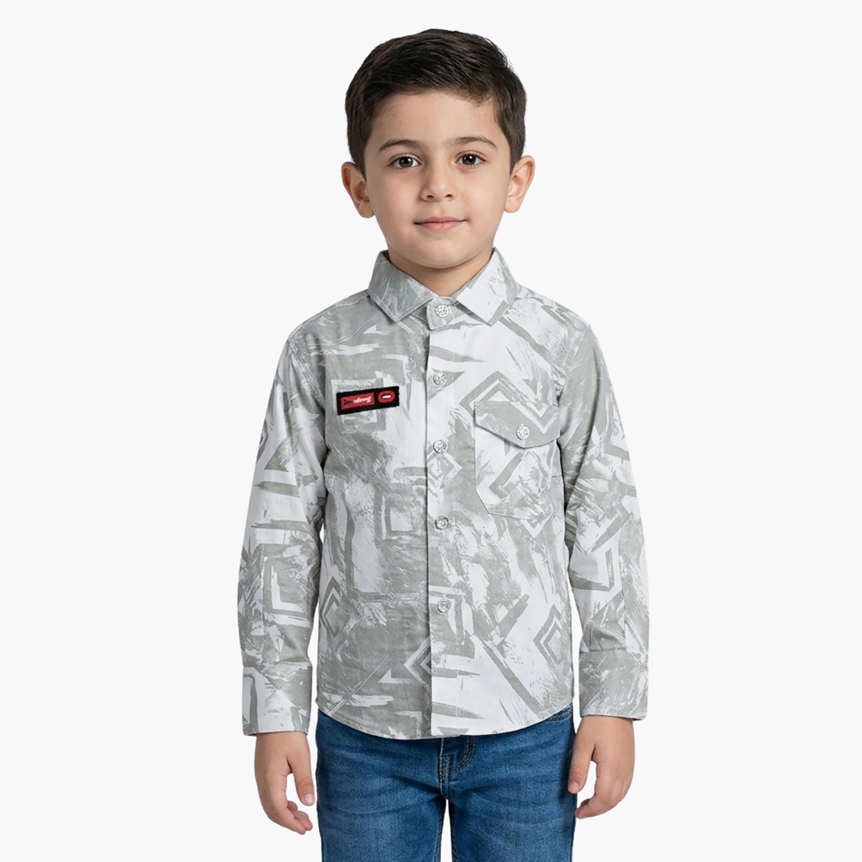 Babyqlo Abstract Long Sleeves Casual Shirt-boys-clothing-shirts-image-1
