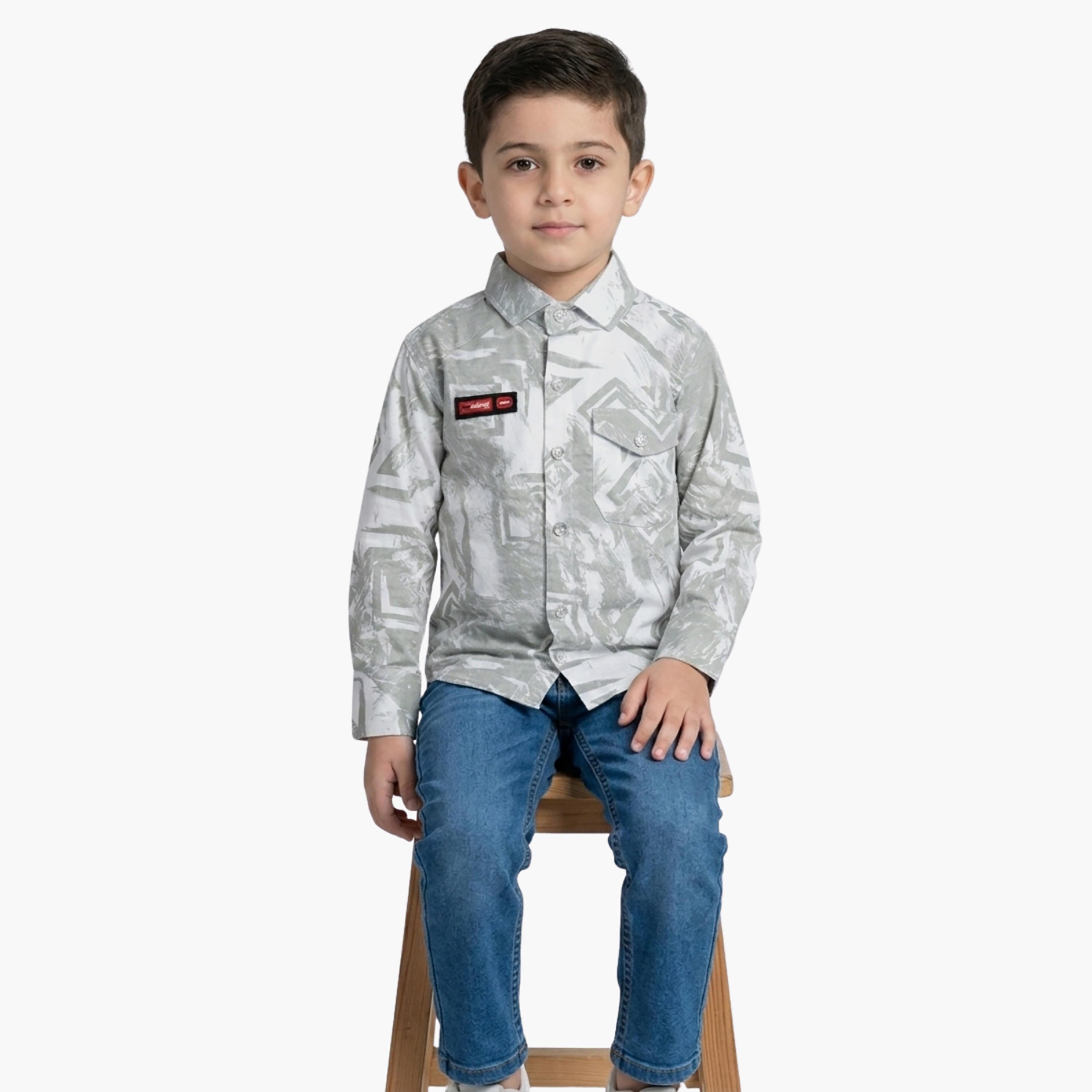Babyqlo Abstract Long Sleeves Casual Shirt-boys-clothing-shirts-image-4